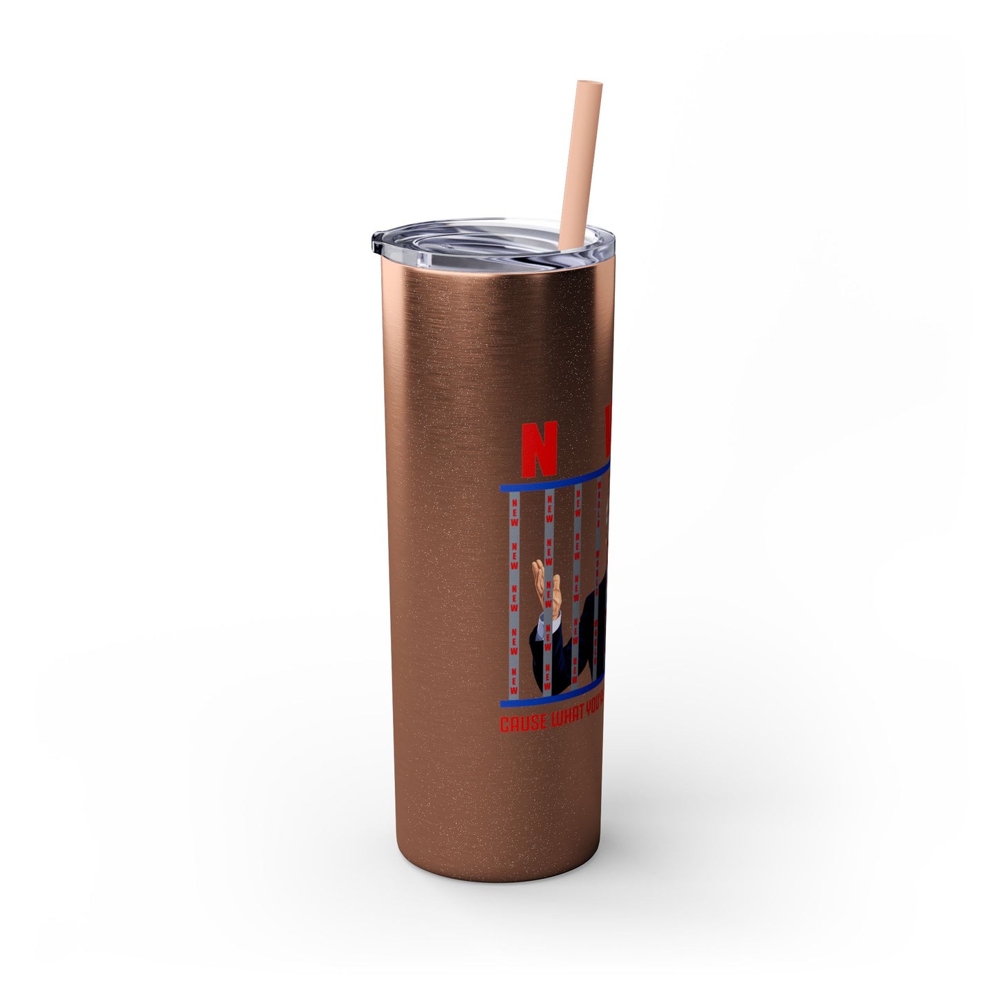 Brandon gotta go Skinny Tumbler with Straw, 20oz