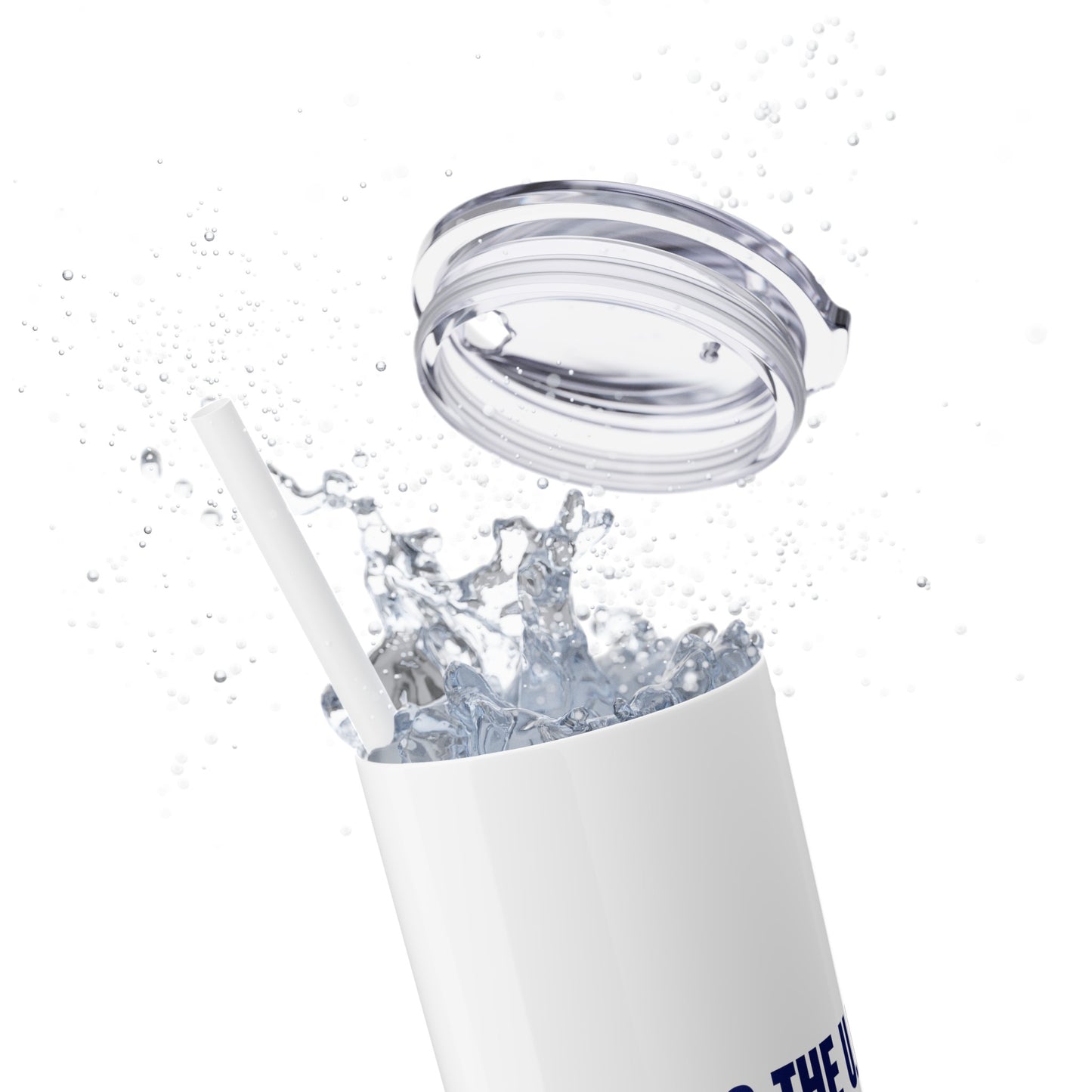 Welcome to the UK You Wanker - Skinny Stainless Steel Tumbler with Straw, 20oz