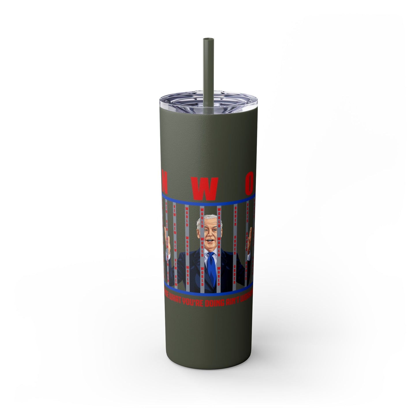 Brandon gotta go Skinny Tumbler with Straw, 20oz