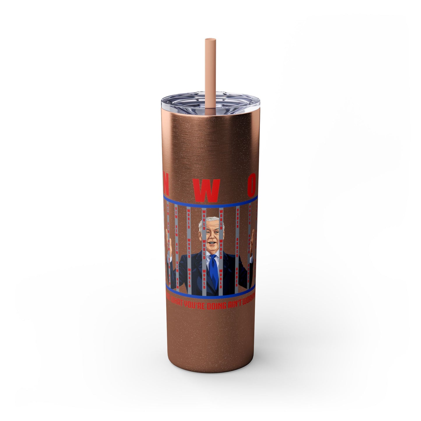 Brandon gotta go Skinny Tumbler with Straw, 20oz