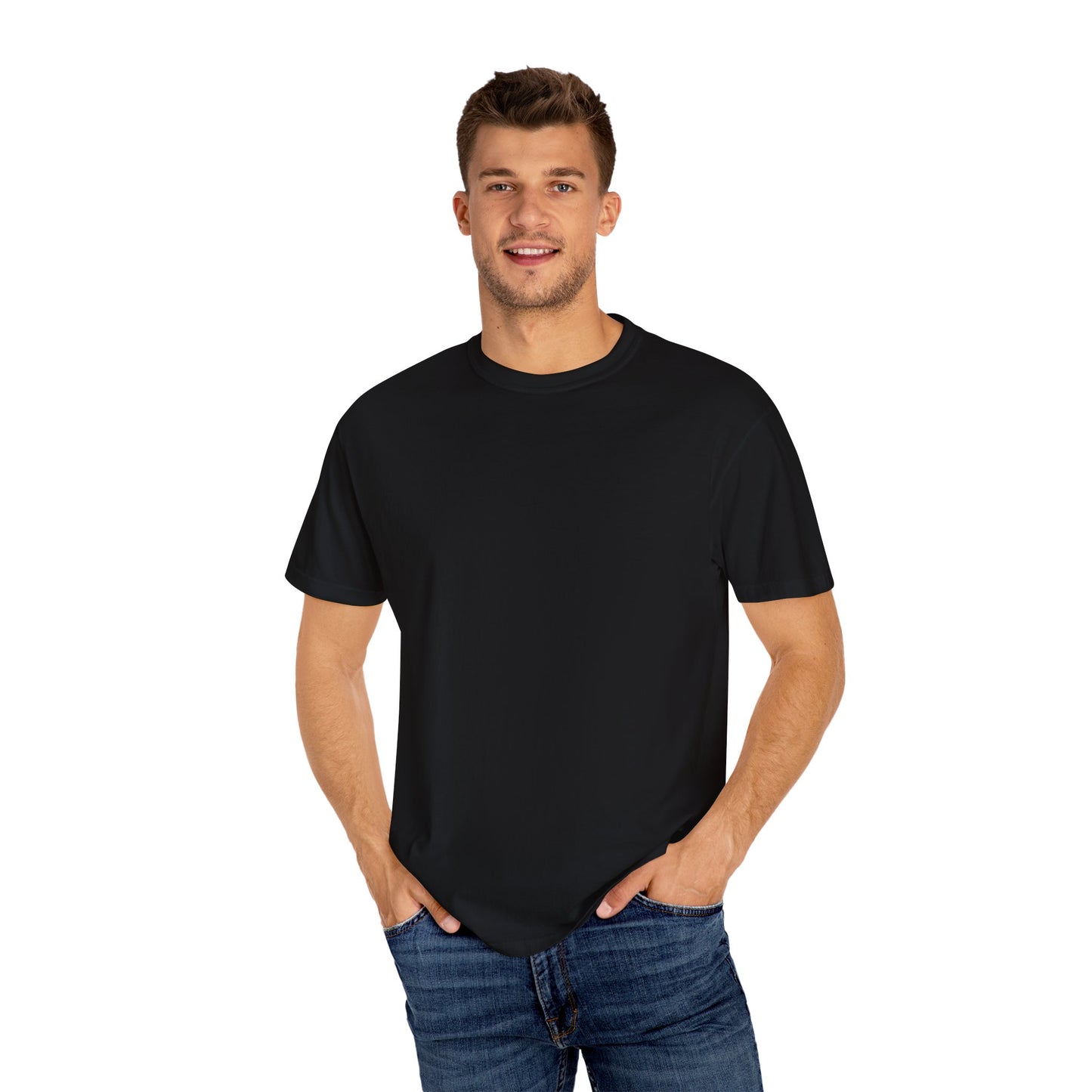 Born in the 60's Raised in the 70's Rocked on the 80's Green lettering Back placement design- Unisex Garment-Dyed T-shirt