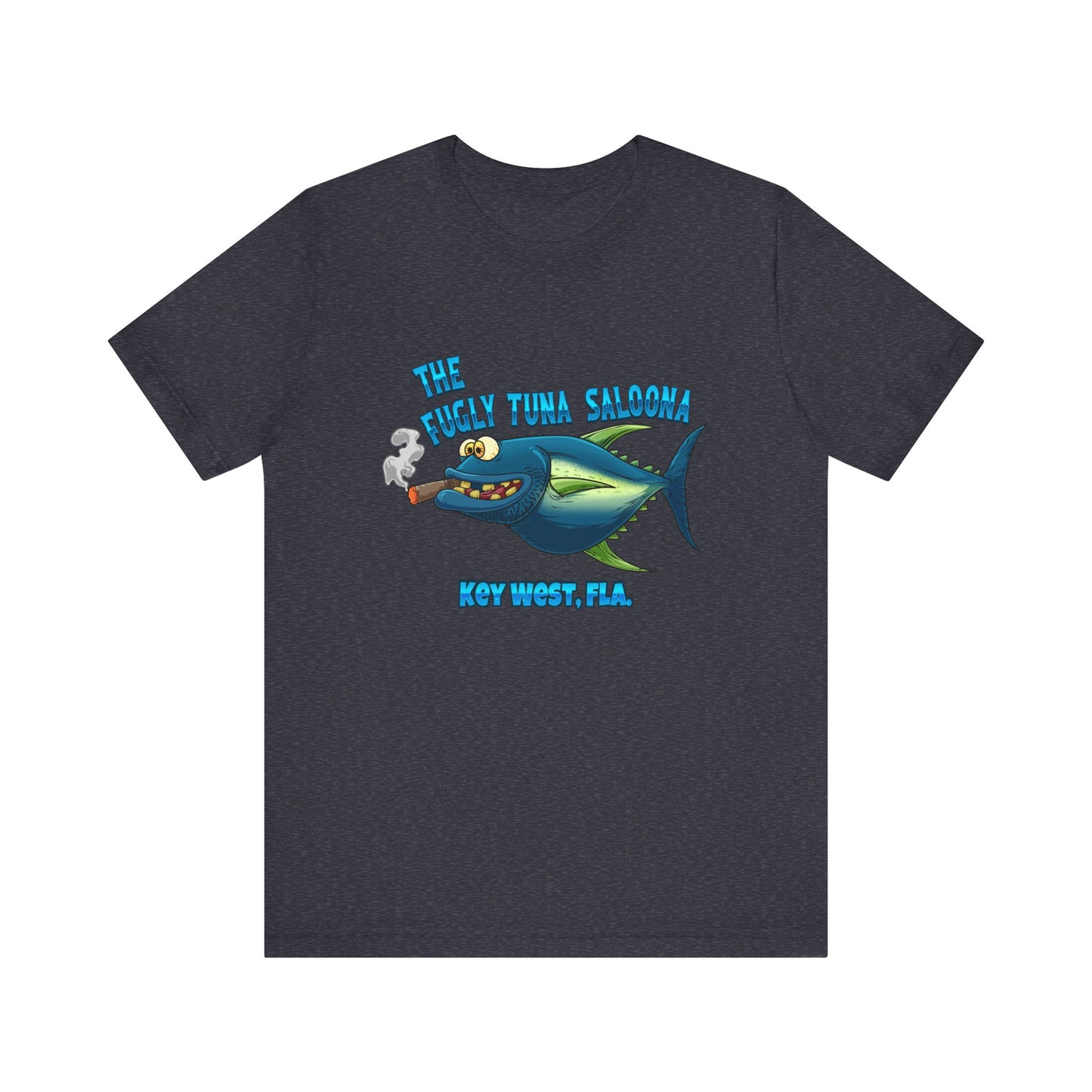 The Fugly Tuna Saloona , Key West front and back design Unisex cotton Short Sleeve Tee