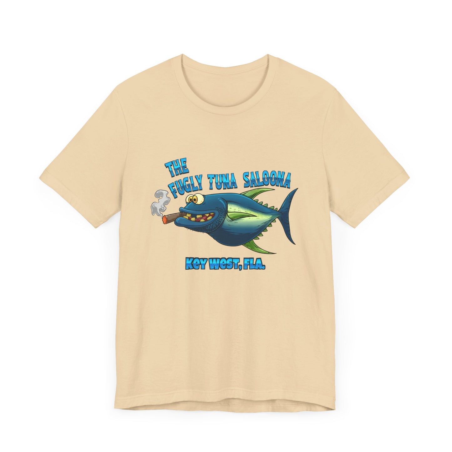 The Fugly Tuna Saloona , Key West front and back design Unisex cotton Short Sleeve Tee