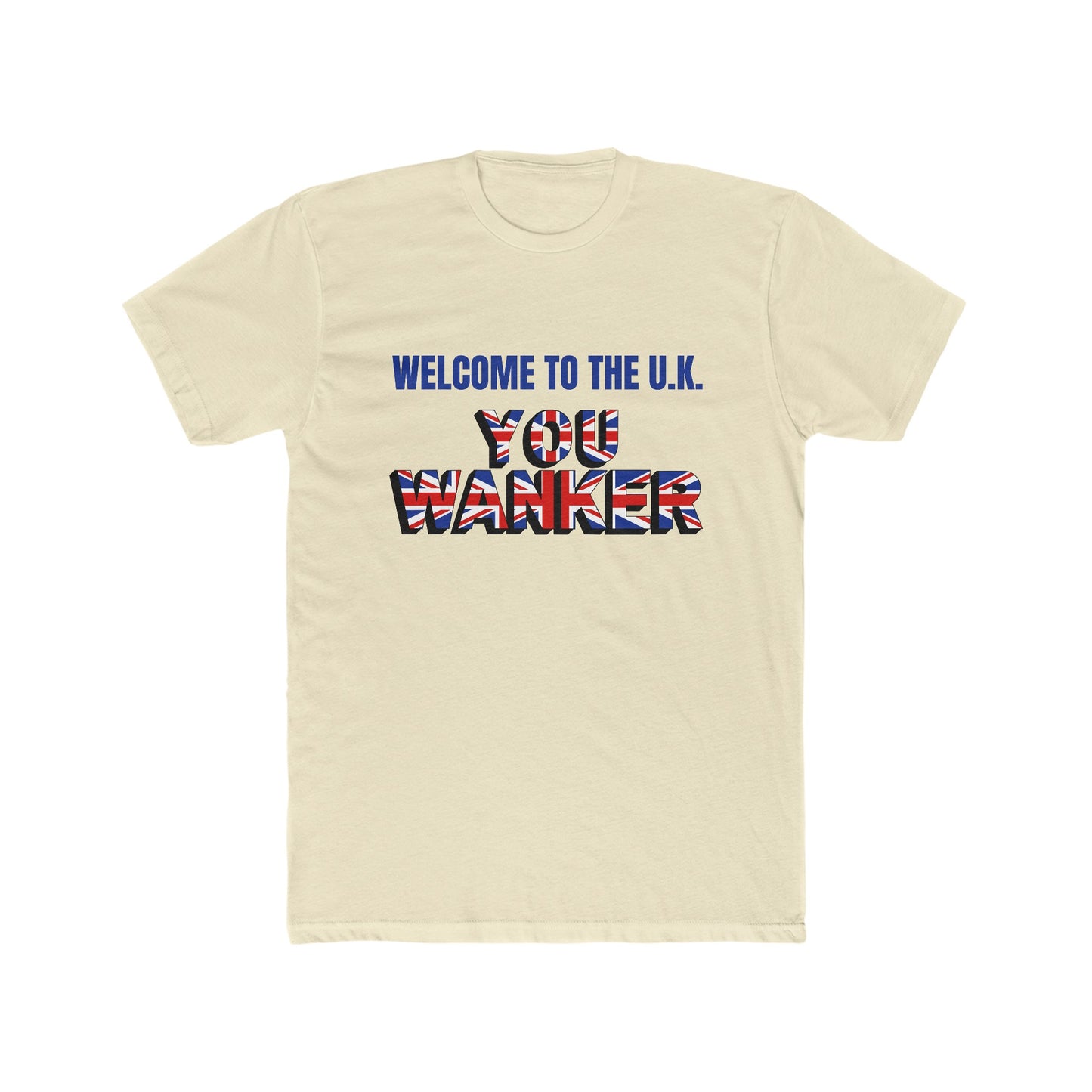 Welcome to the U.K. You Wanker -  Men's Cotton Crew Tee