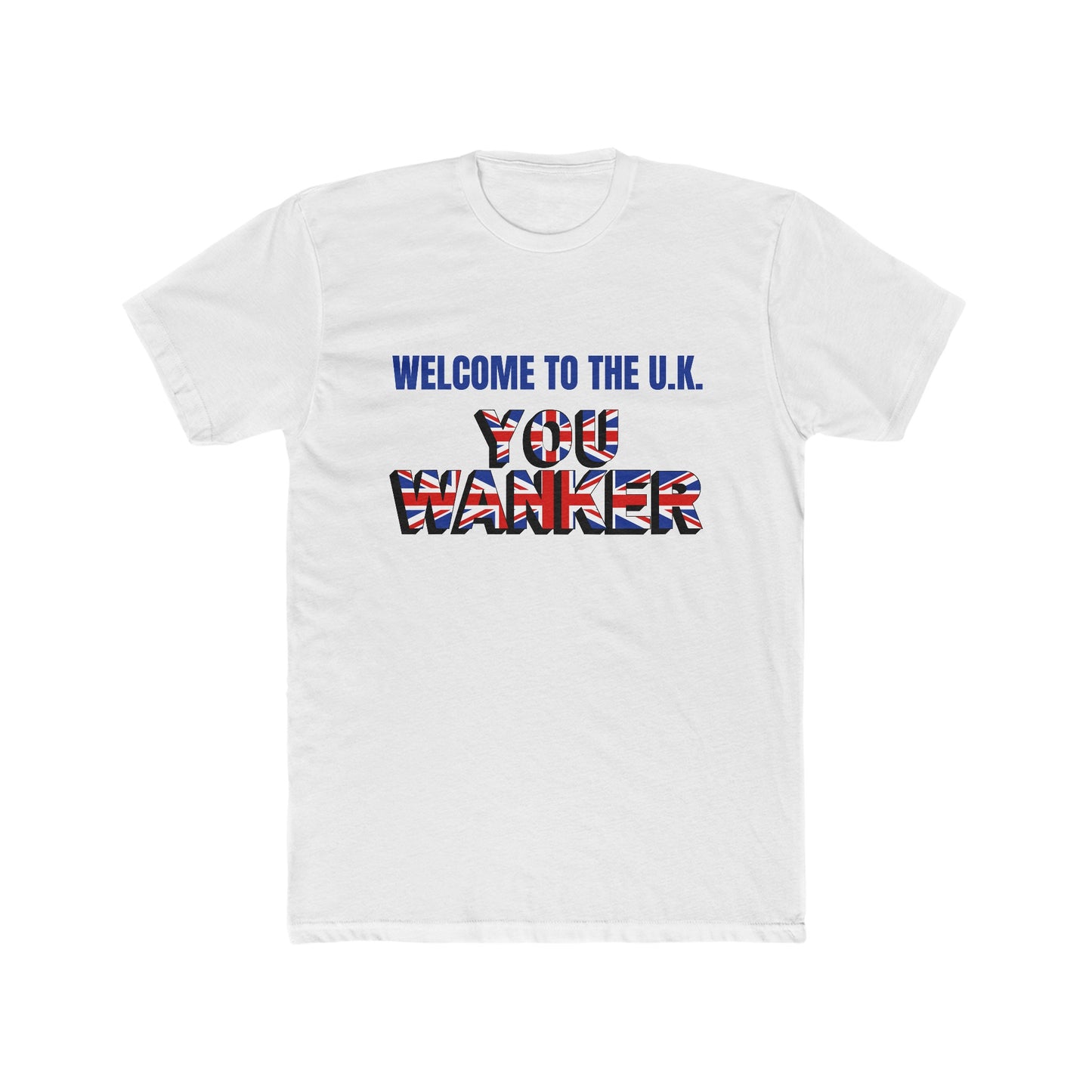 Welcome to the U.K. You Wanker -  Men's Cotton Crew Tee