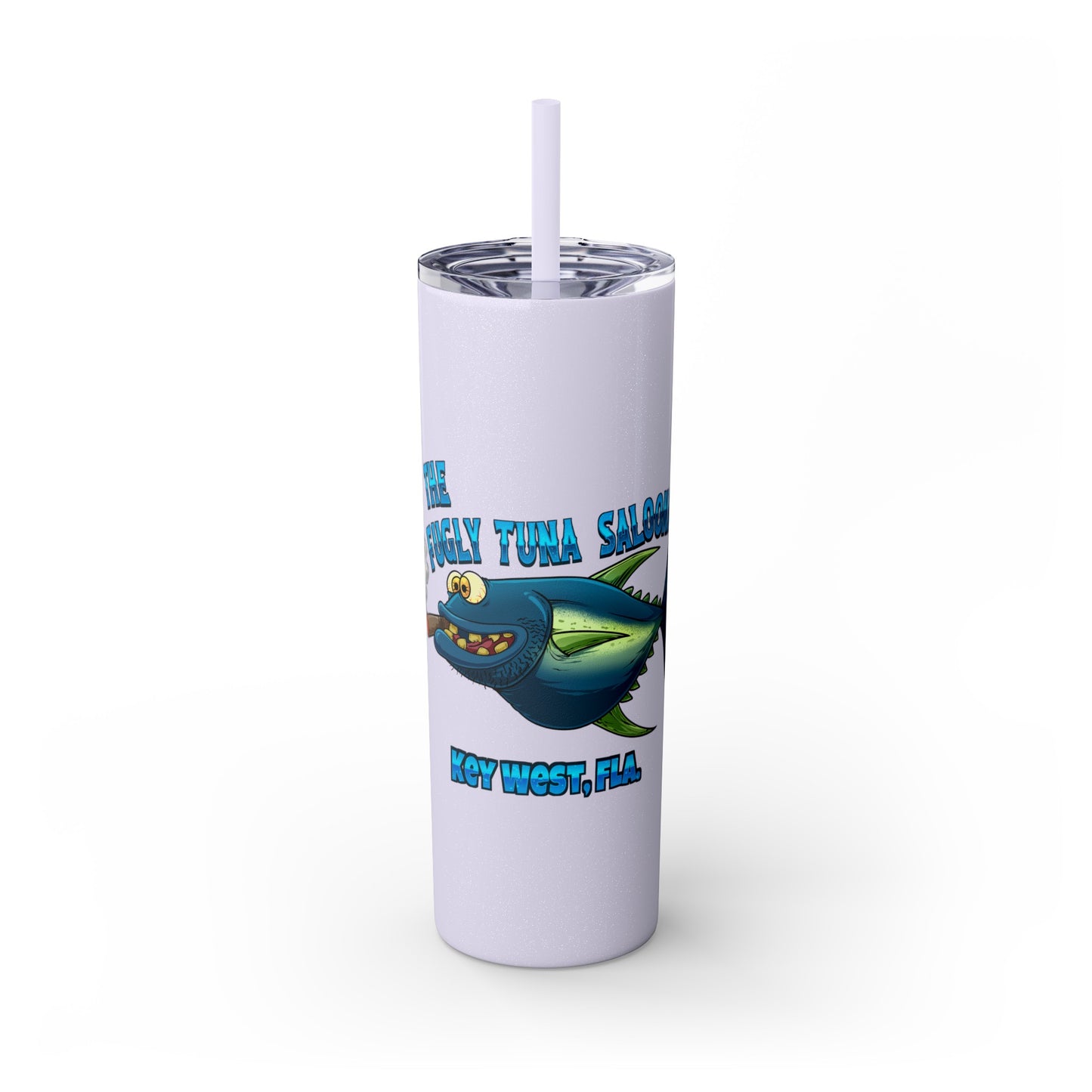 The Fugly Tuna Saloona Bar Key West FLorida Skinny Tumbler with Straw, 20oz