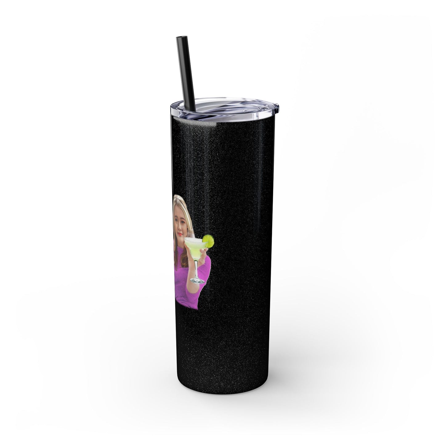 Margarita Lover's  Skinny Tumbler with Straw, 20oz