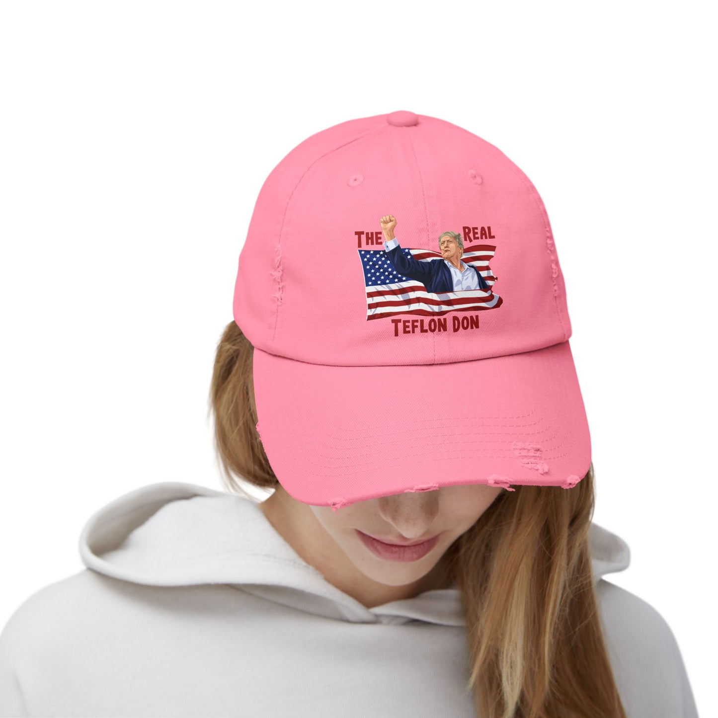 Trump  The Real Teflon Don  Unisex Distressed Cap