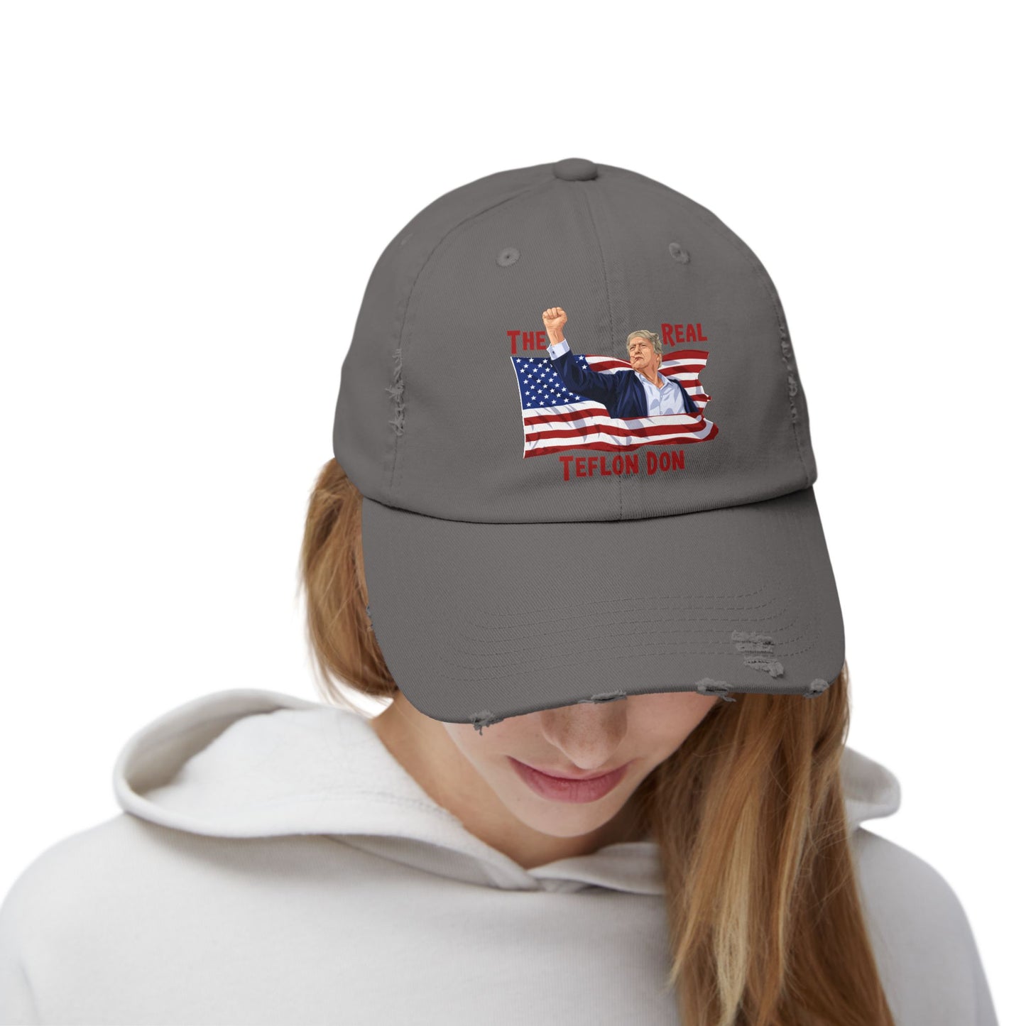 Trump  The Real Teflon Don  Unisex Distressed Cap