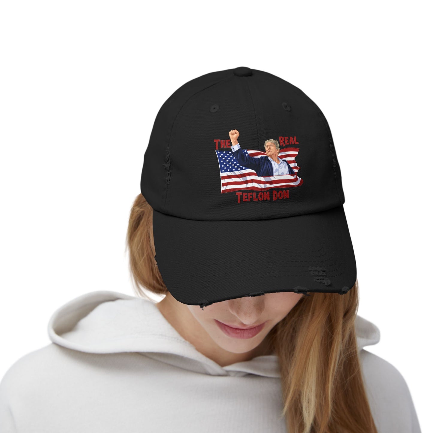 Trump  The Real Teflon Don  Unisex Distressed Cap