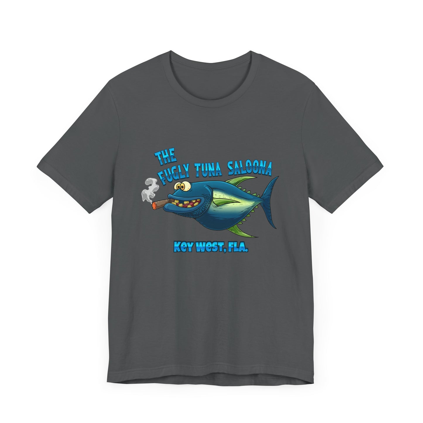 The Fugly Tuna Saloona , Key West front and back design Unisex cotton Short Sleeve Tee