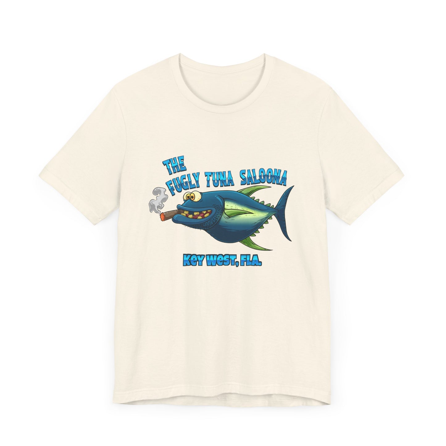 The Fugly Tuna Saloona , Key West front and back design Unisex cotton Short Sleeve Tee