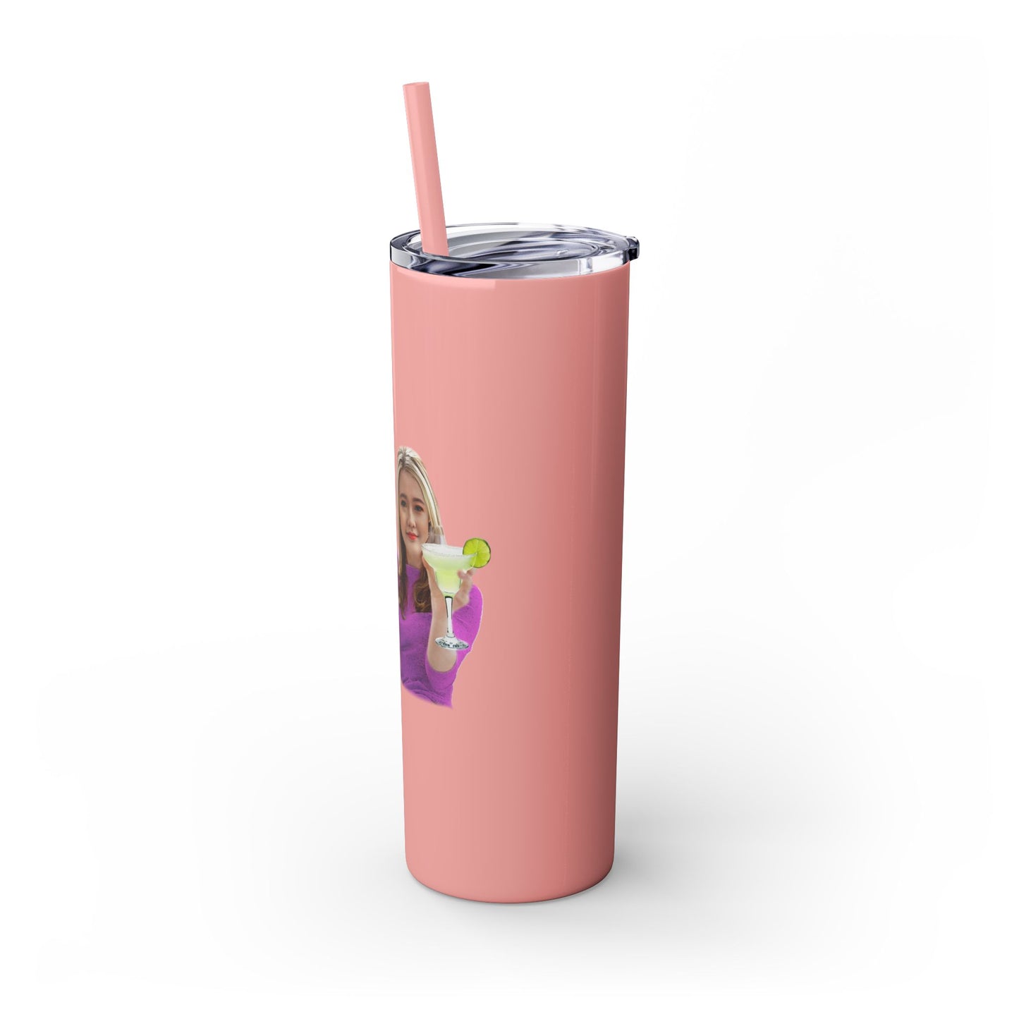 Margarita Lover's  Skinny Tumbler with Straw, 20oz