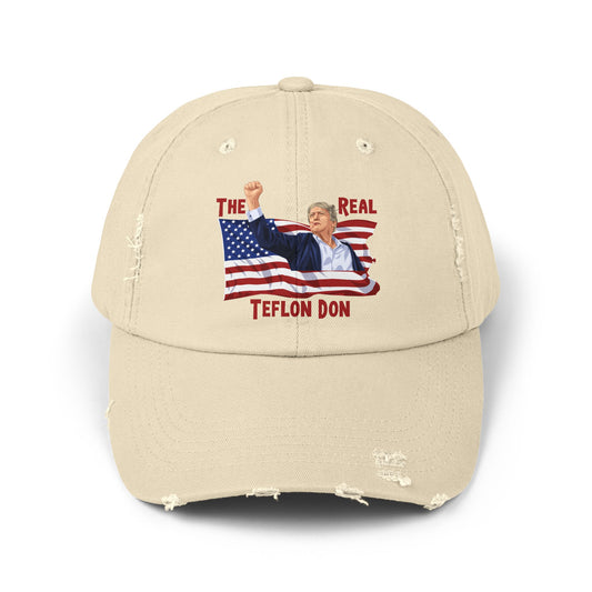 Trump  The Real Teflon Don  Unisex Distressed Cap