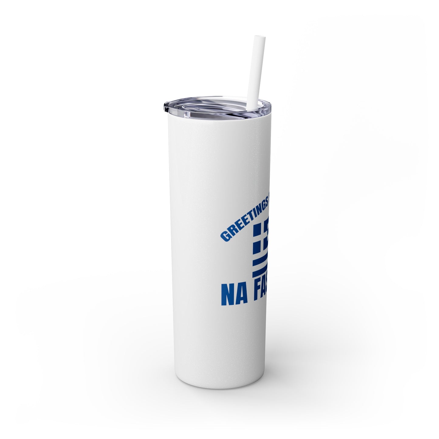 Welcome to Greece Skinny Tumbler with Straw, 20oz