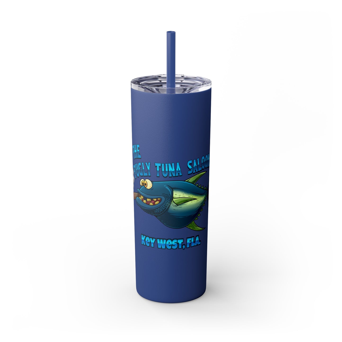 The Fugly Tuna Saloona Bar Key West FLorida Skinny Tumbler with Straw, 20oz