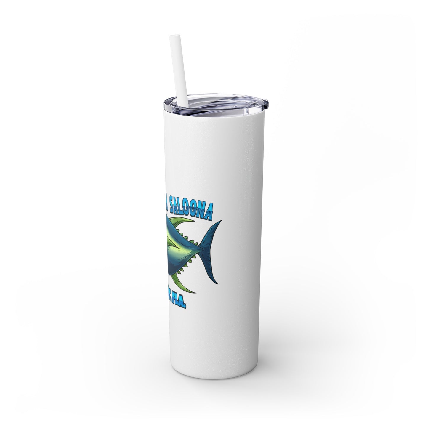 The Fugly Tuna Saloona Bar Key West FLorida Skinny Tumbler with Straw, 20oz