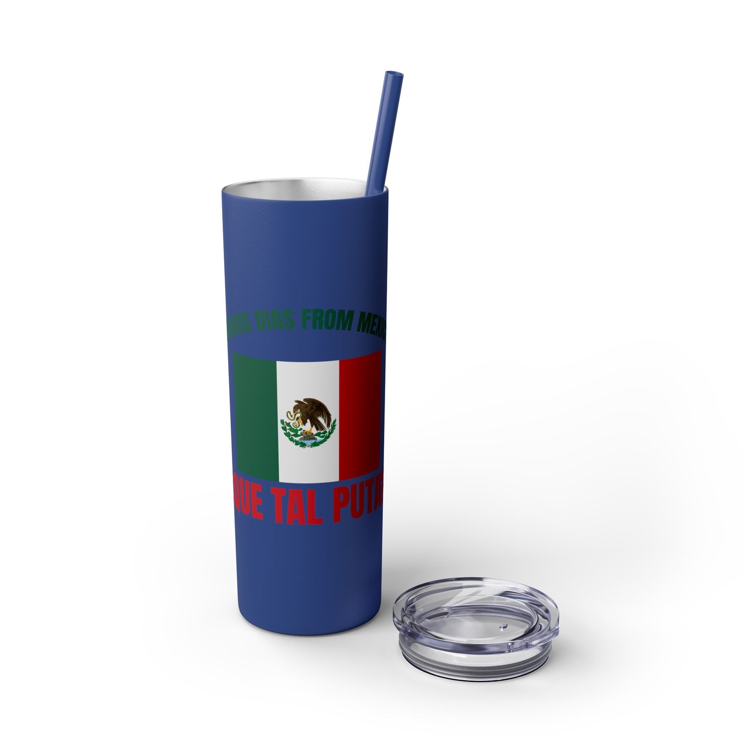 Welcome to Mexico - Skinny Stainless Steel Tumbler with Straw, 20oz