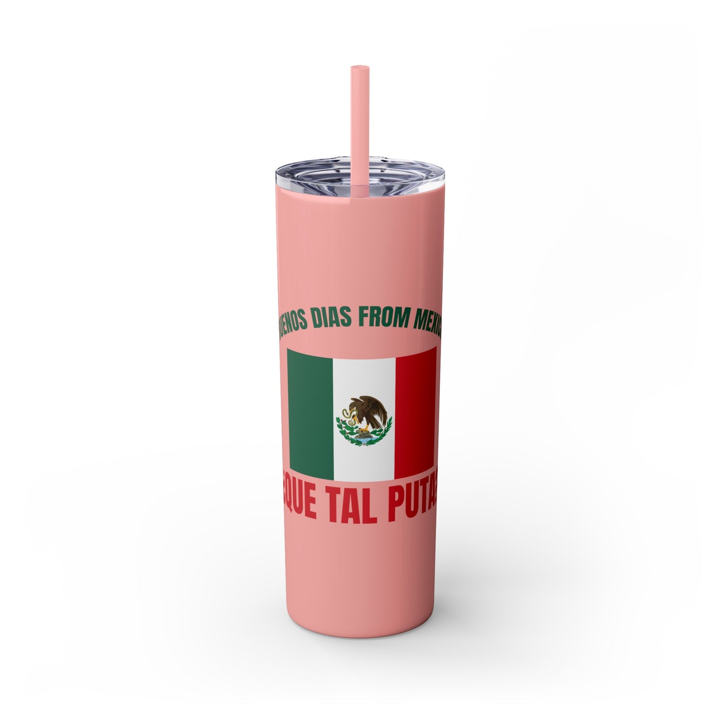 Welcome to Mexico - Skinny Stainless Steel Tumbler with Straw, 20oz