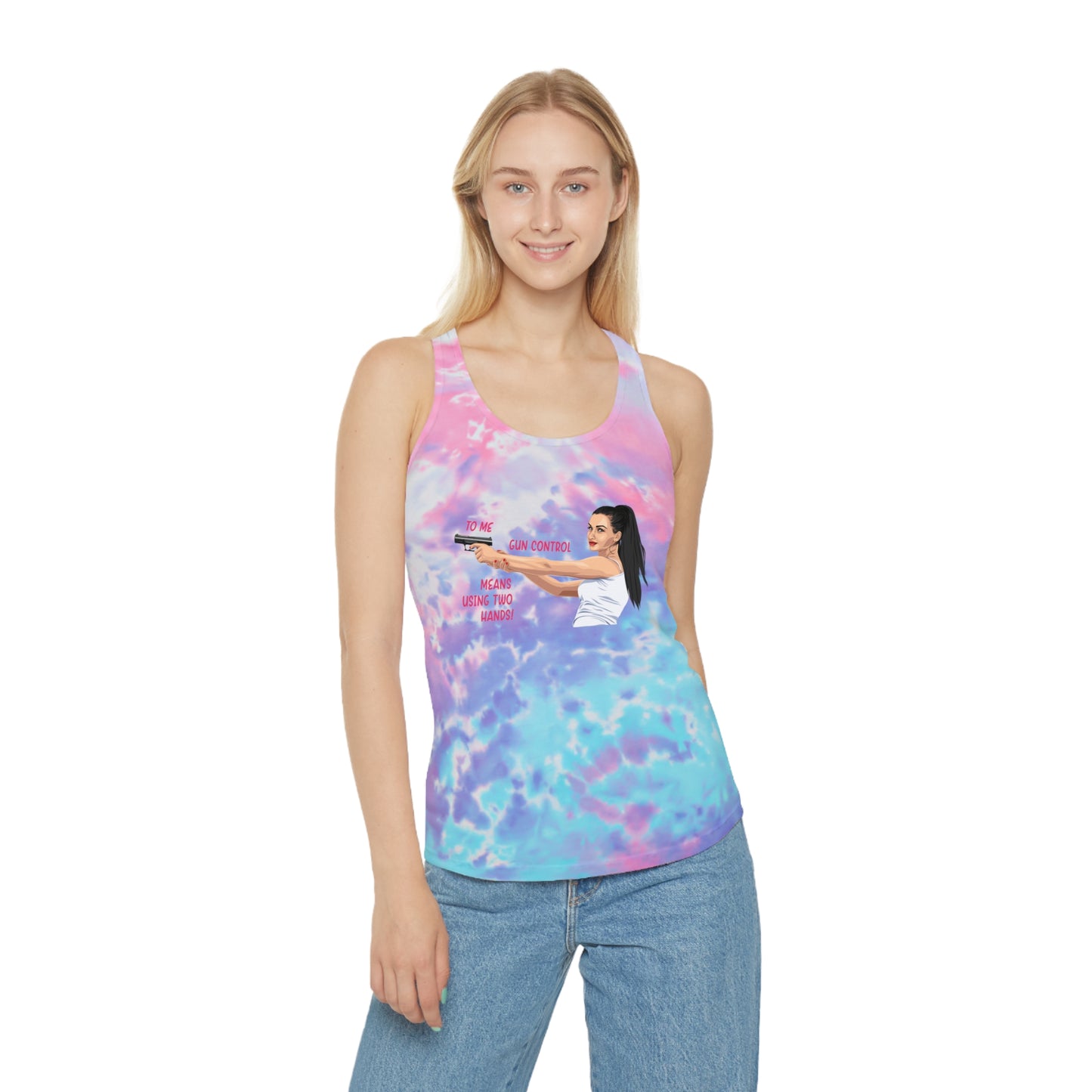 Girl power Tie Dye Racerback Tank Top