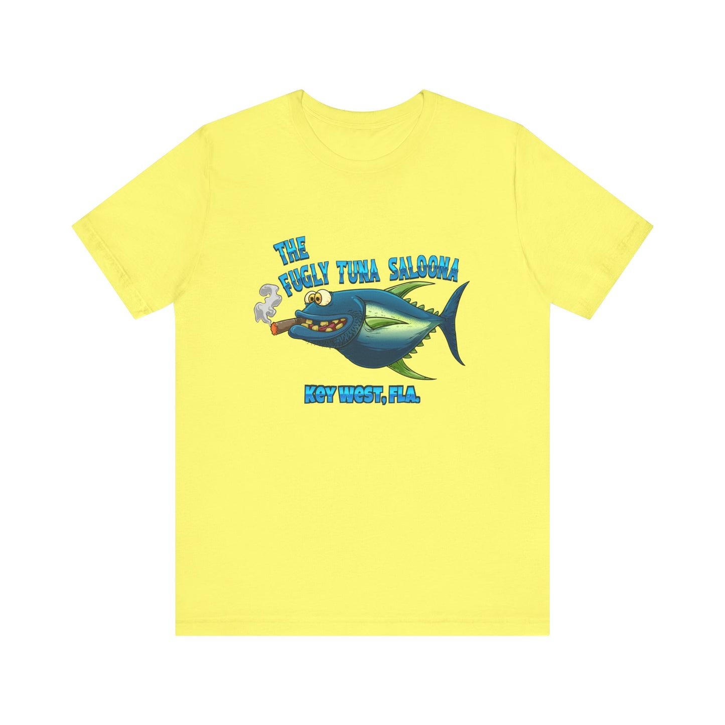 The Fugly Tuna Saloona , Key West front and back design Unisex cotton Short Sleeve Tee