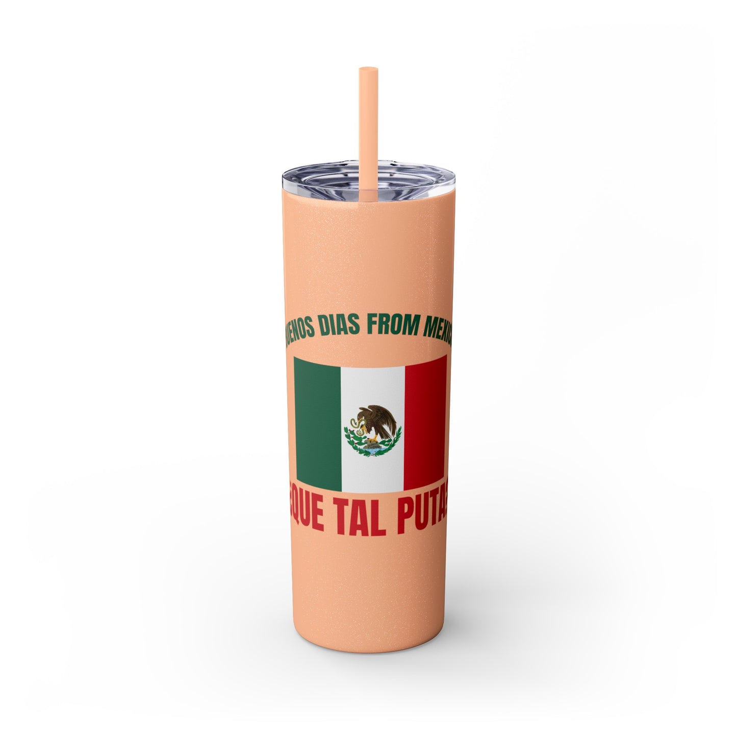 Welcome to Mexico - Skinny Stainless Steel Tumbler with Straw, 20oz