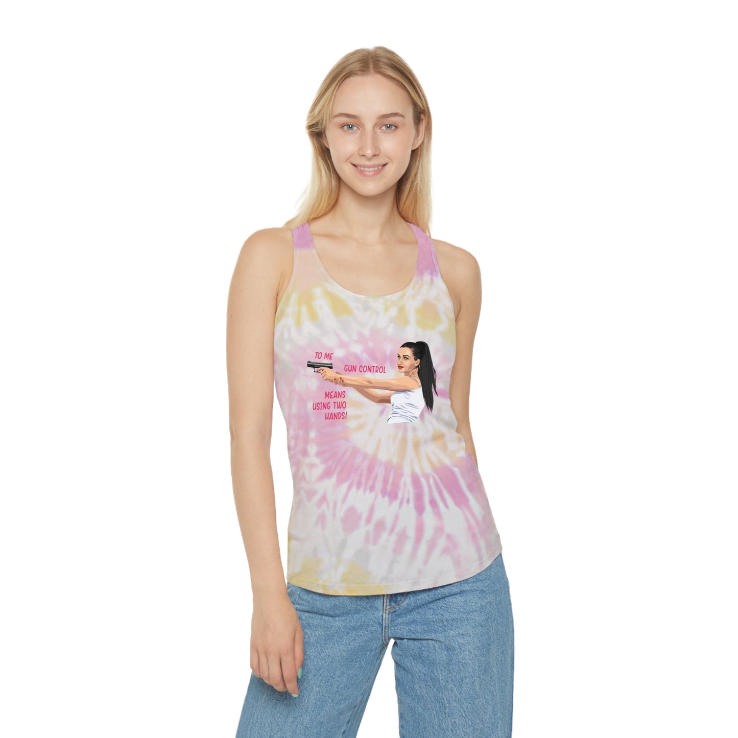 Girl power Tie Dye Racerback Tank Top