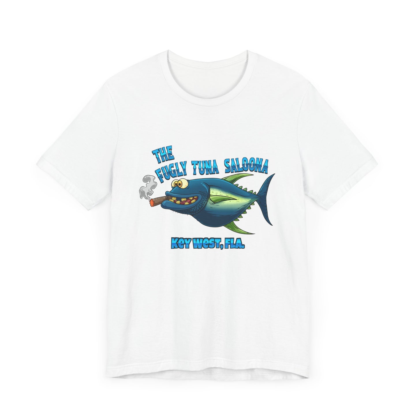 The Fugly Tuna Saloona , Key West front and back design Unisex cotton Short Sleeve Tee