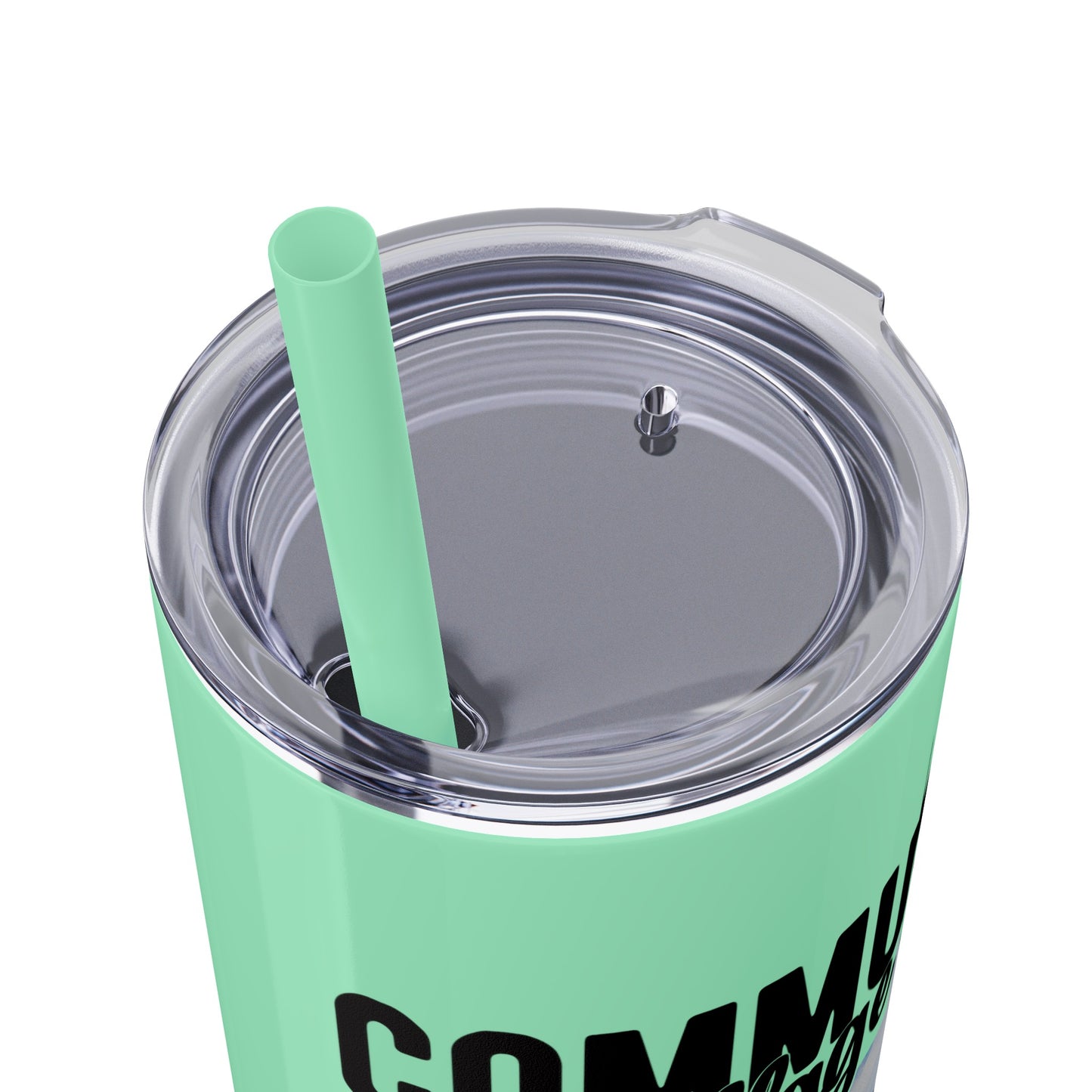 Community Collage is Easier Than Regular College - Skinny Tumbler w/Straw, 20oz