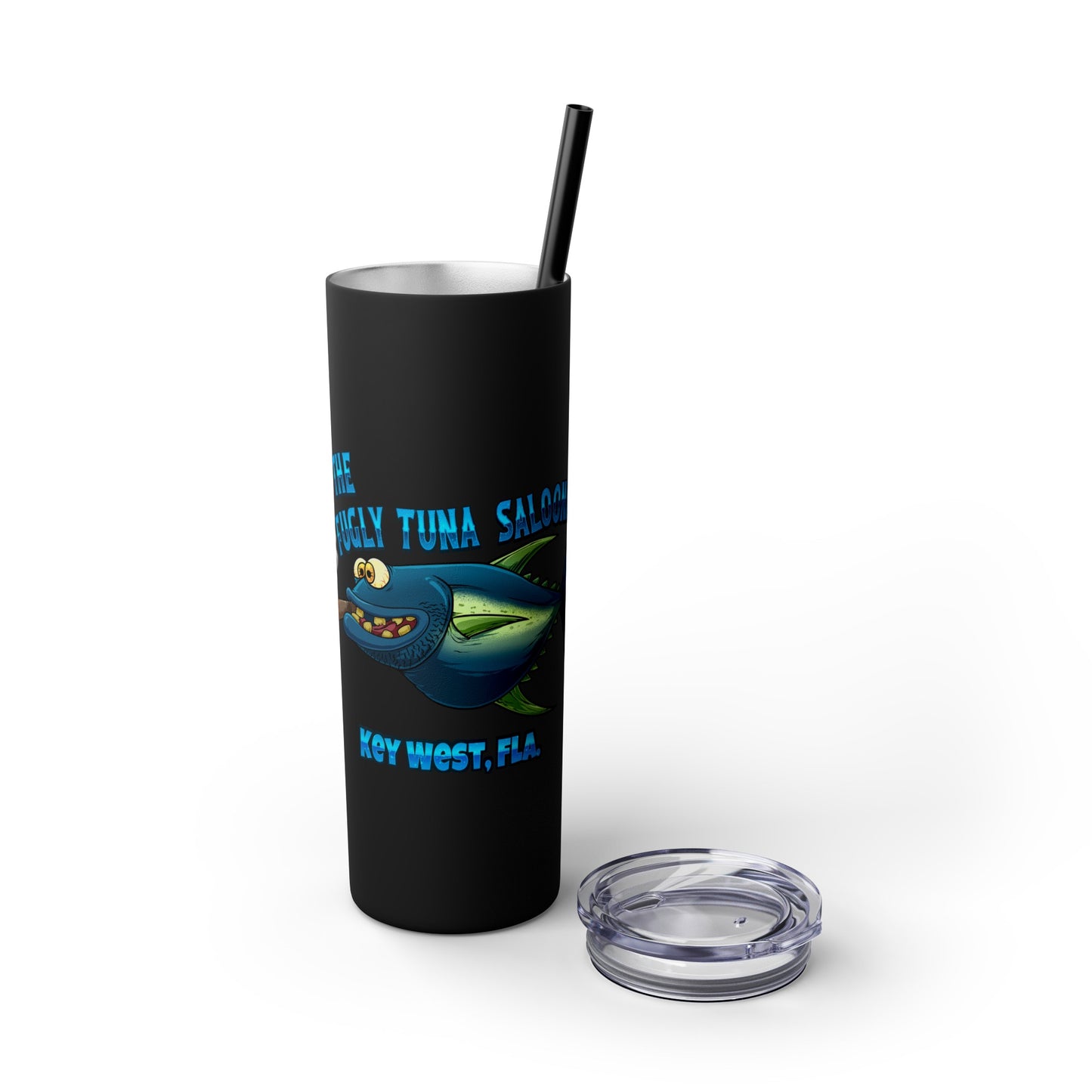 The Fugly Tuna Saloona Bar Key West FLorida Skinny Tumbler with Straw, 20oz