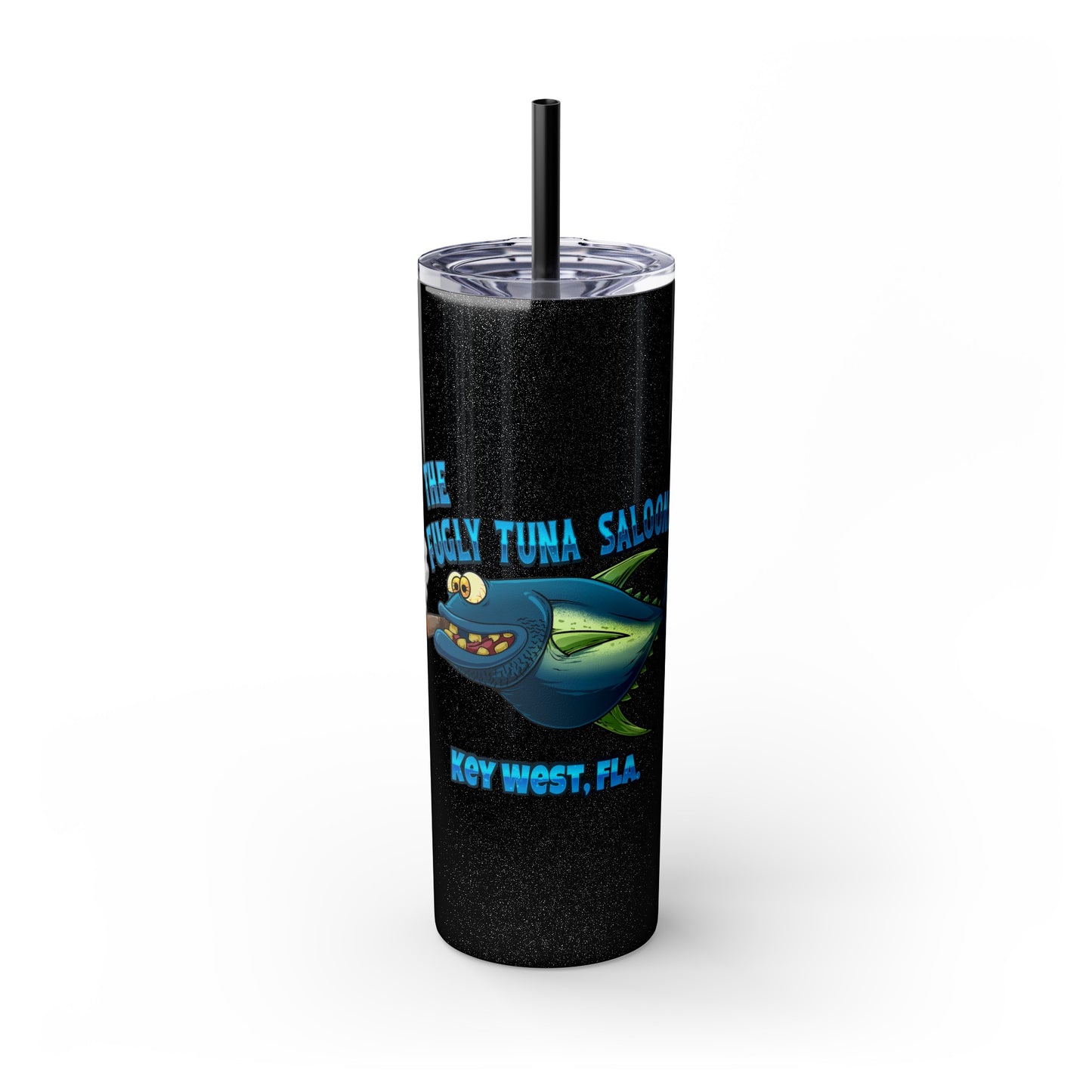 The Fugly Tuna Saloona Bar Key West FLorida Skinny Tumbler with Straw, 20oz