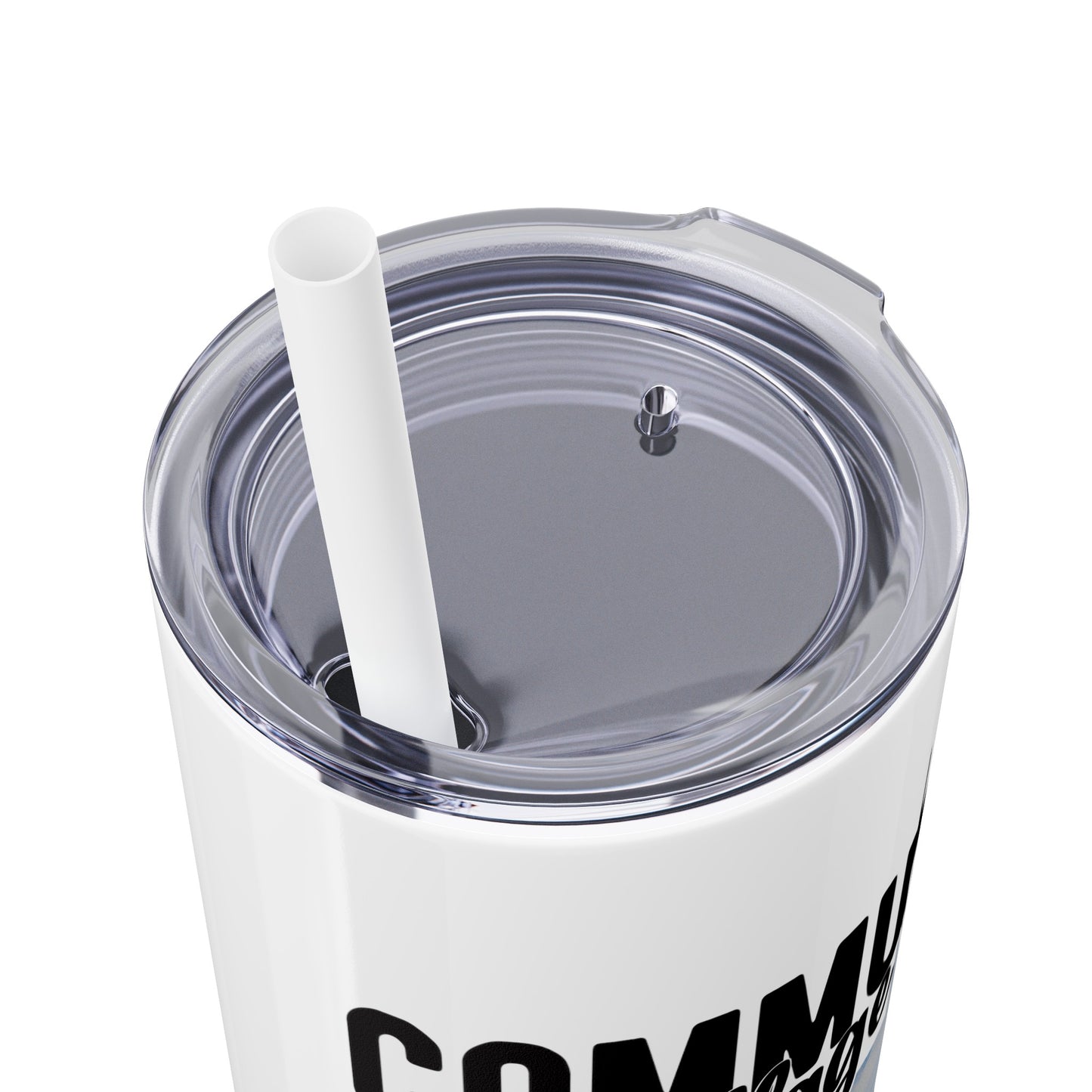 Community Collage is Easier Than Regular College - Skinny Tumbler with Straw, 20oz