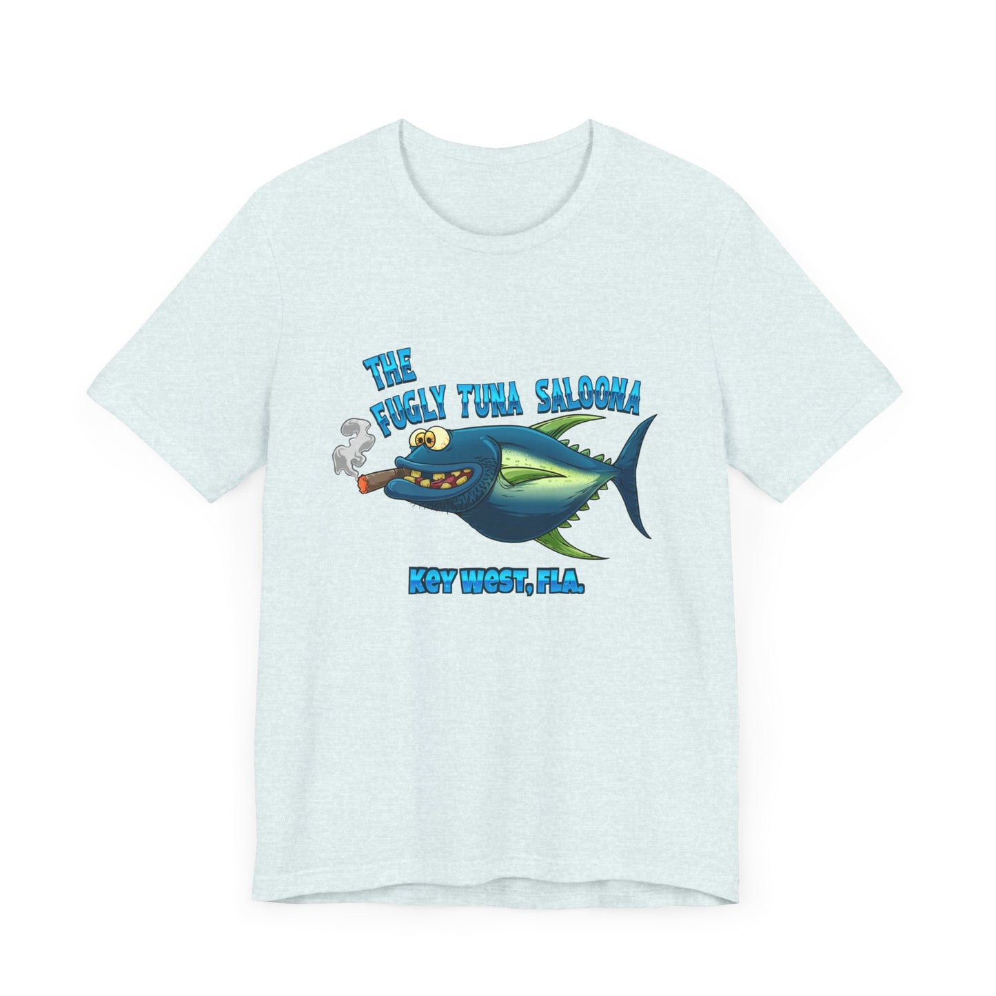 The Fugly Tuna Saloona , Key West front and back design Unisex cotton Short Sleeve Tee