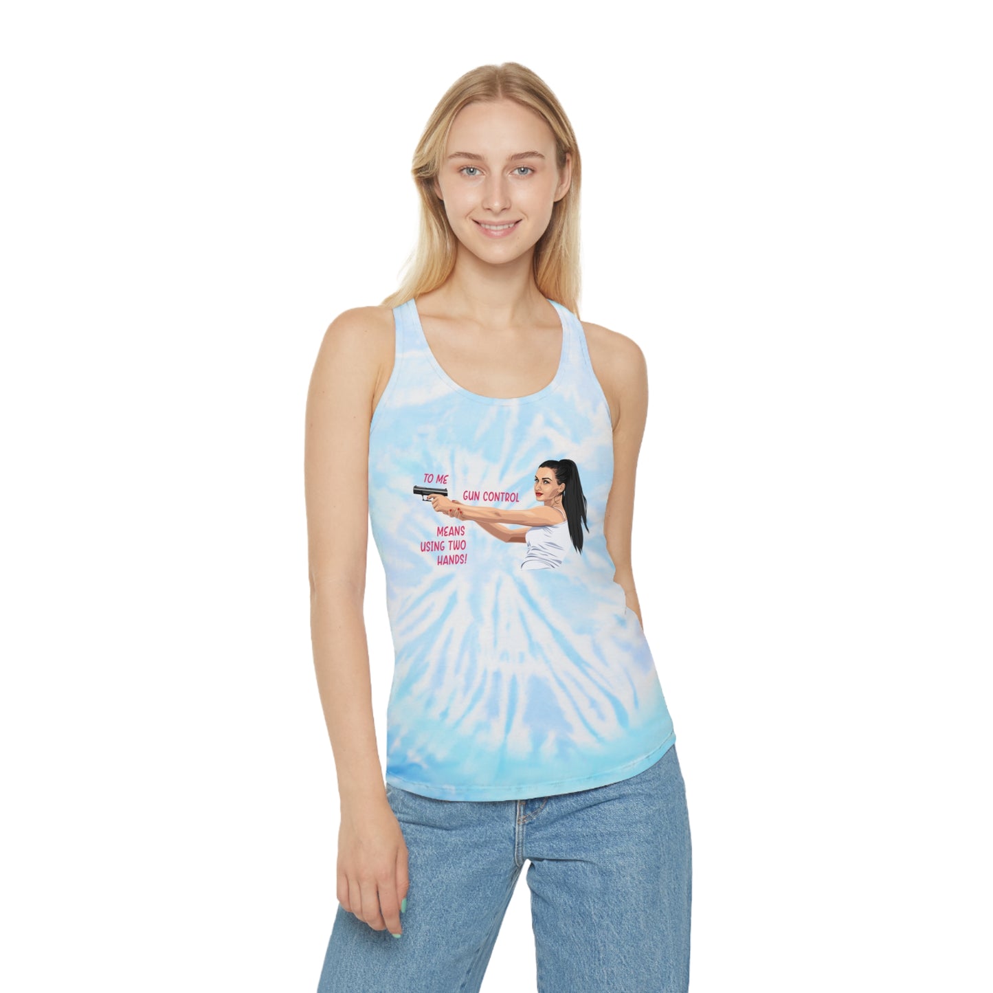 Girl power Tie Dye Racerback Tank Top