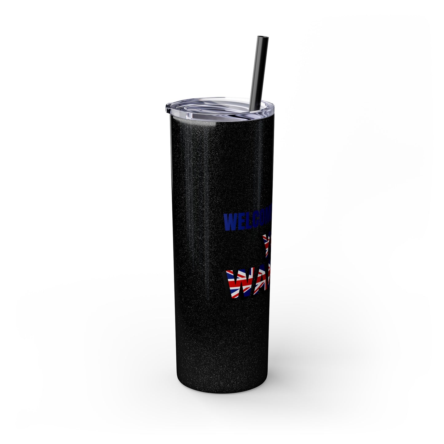 Welcome to the UK  You Wanker - Skinny Stainless Steel Tumbler with Straw, 20oz