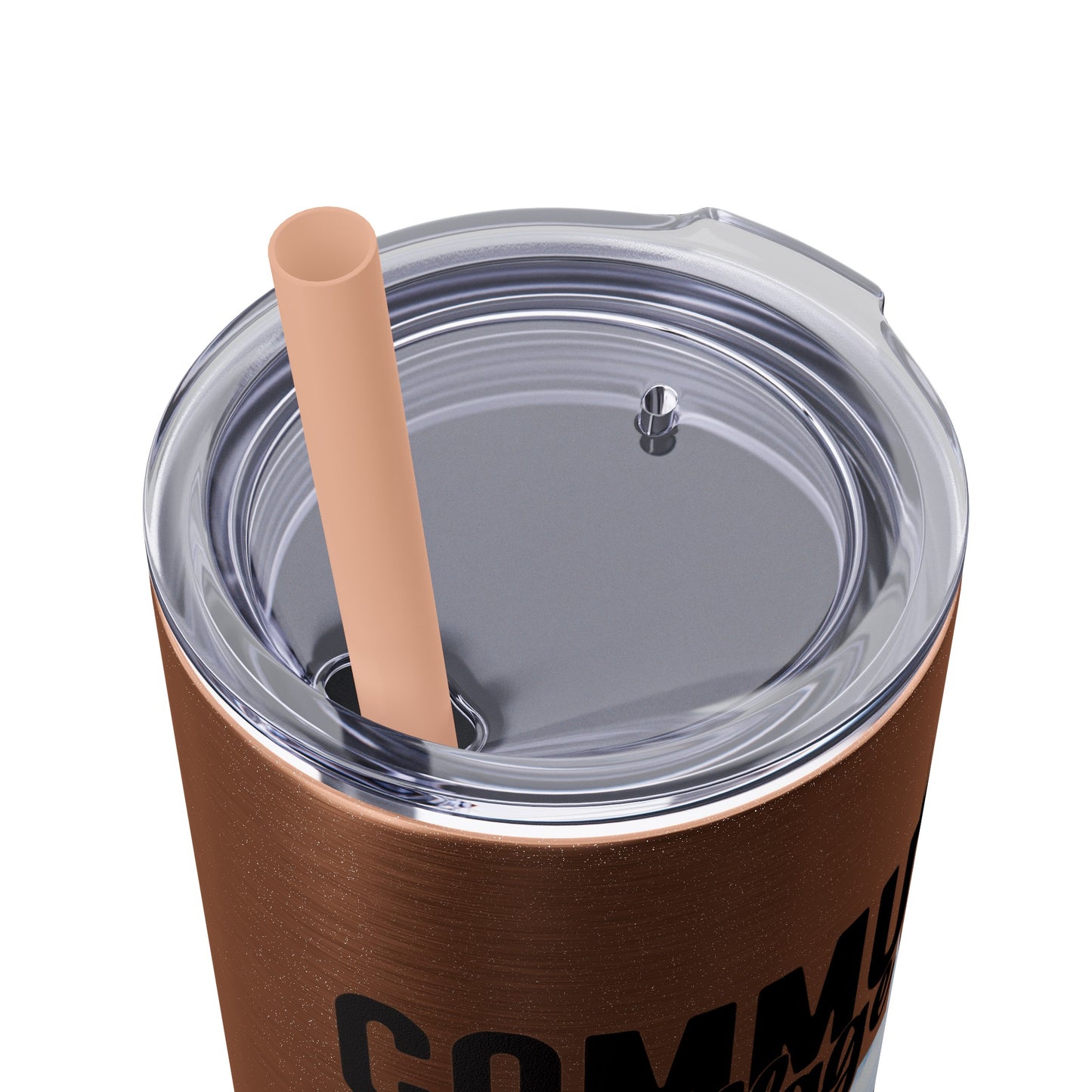 Community Collage is Easier Than Regular College - Skinny Tumbler w/Straw, 20oz