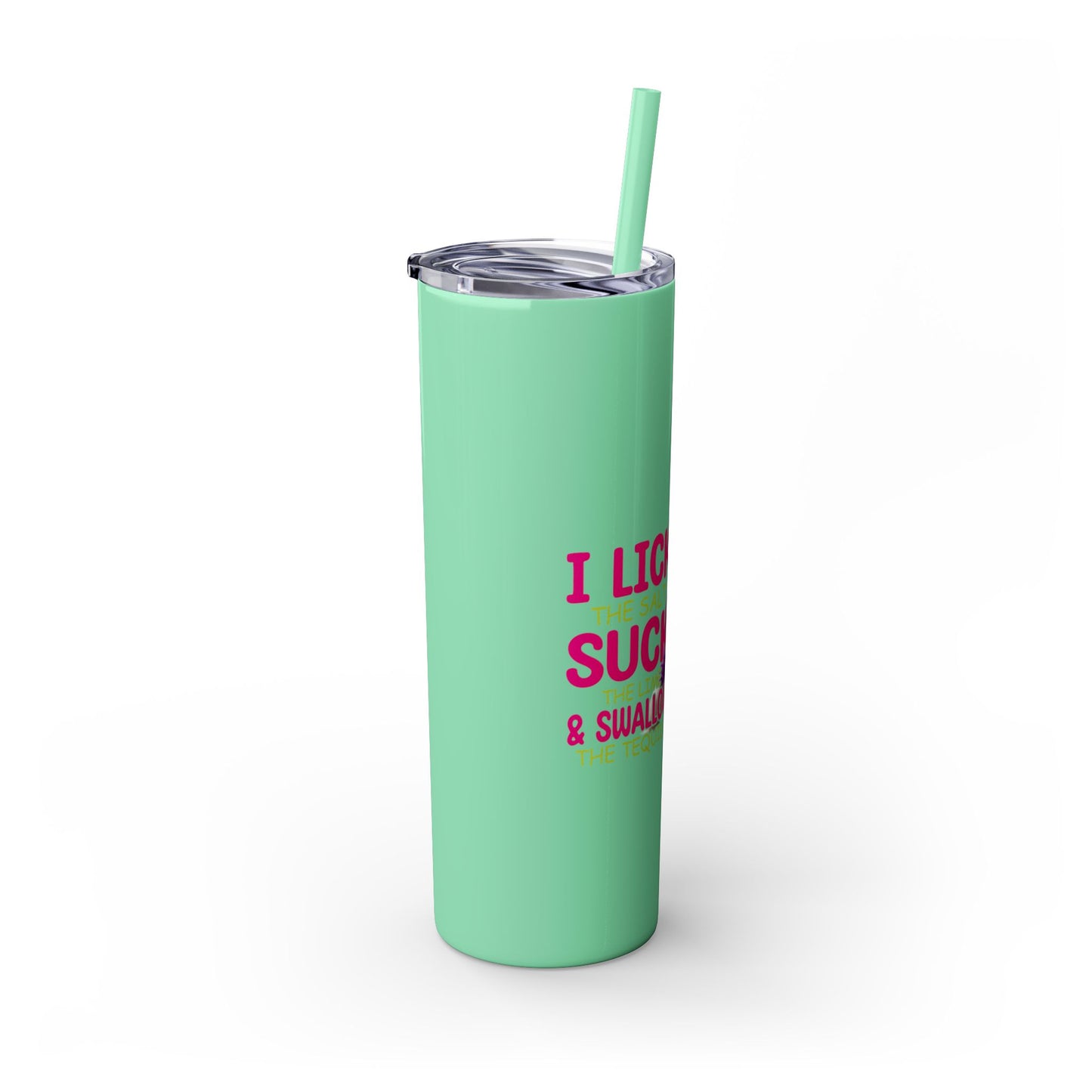 Margarita Lover's  Skinny Tumbler with Straw, 20oz