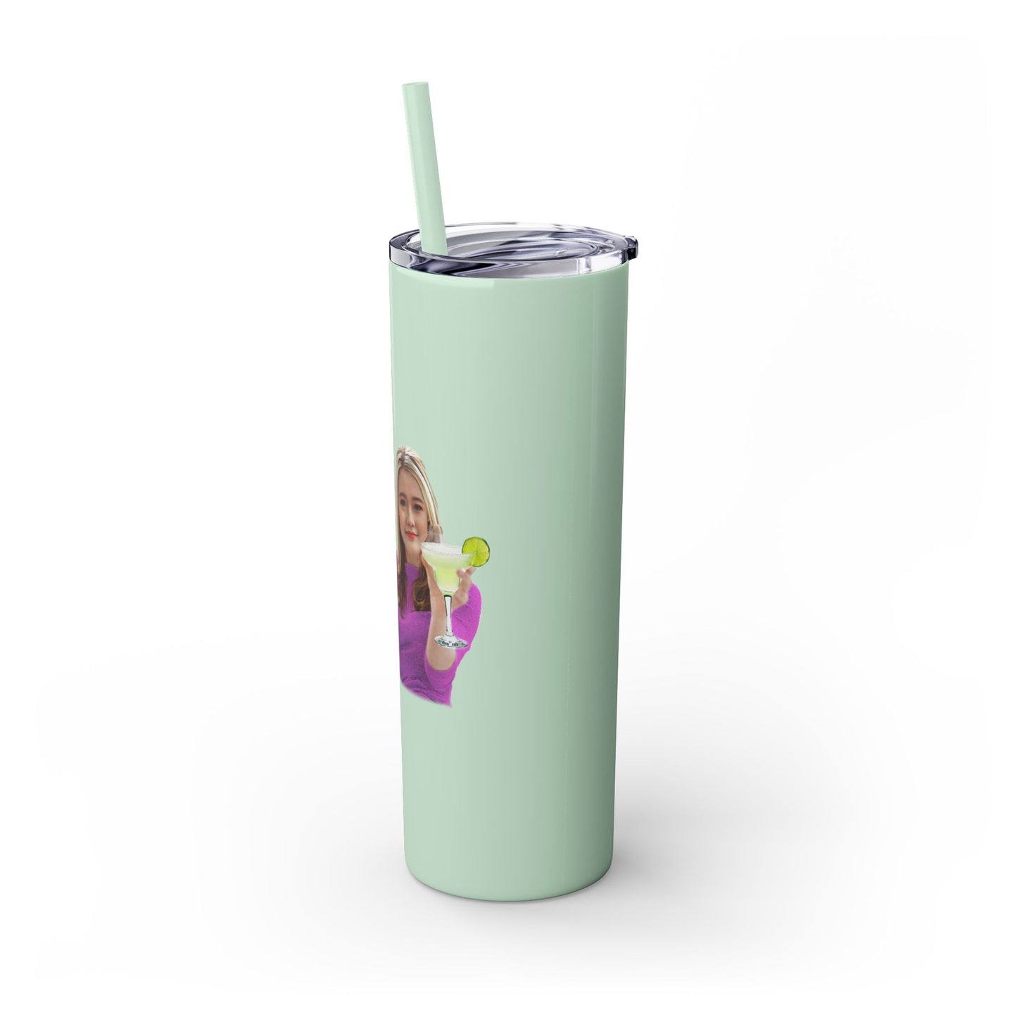 Margarita Lover's  Skinny Tumbler with Straw, 20oz