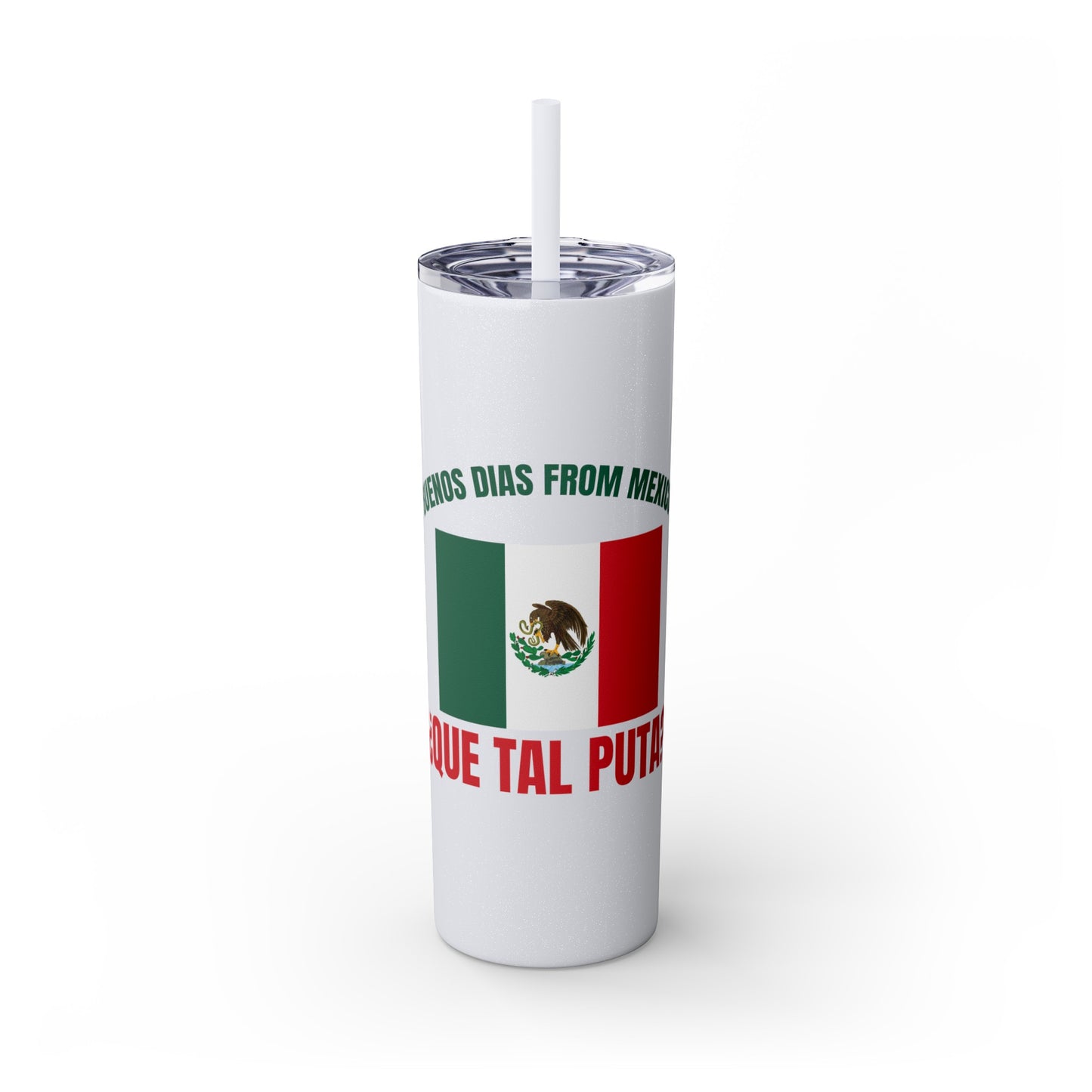 Welcome to Mexico - Skinny Stainless Steel Tumbler with Straw, 20oz