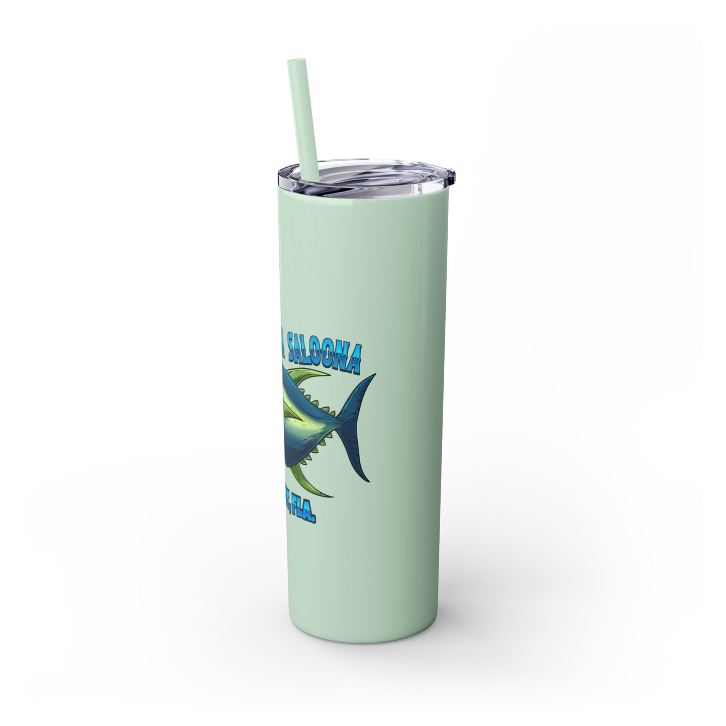 The Fugly Tuna Saloona Bar Key West FLorida Skinny Tumbler with Straw, 20oz