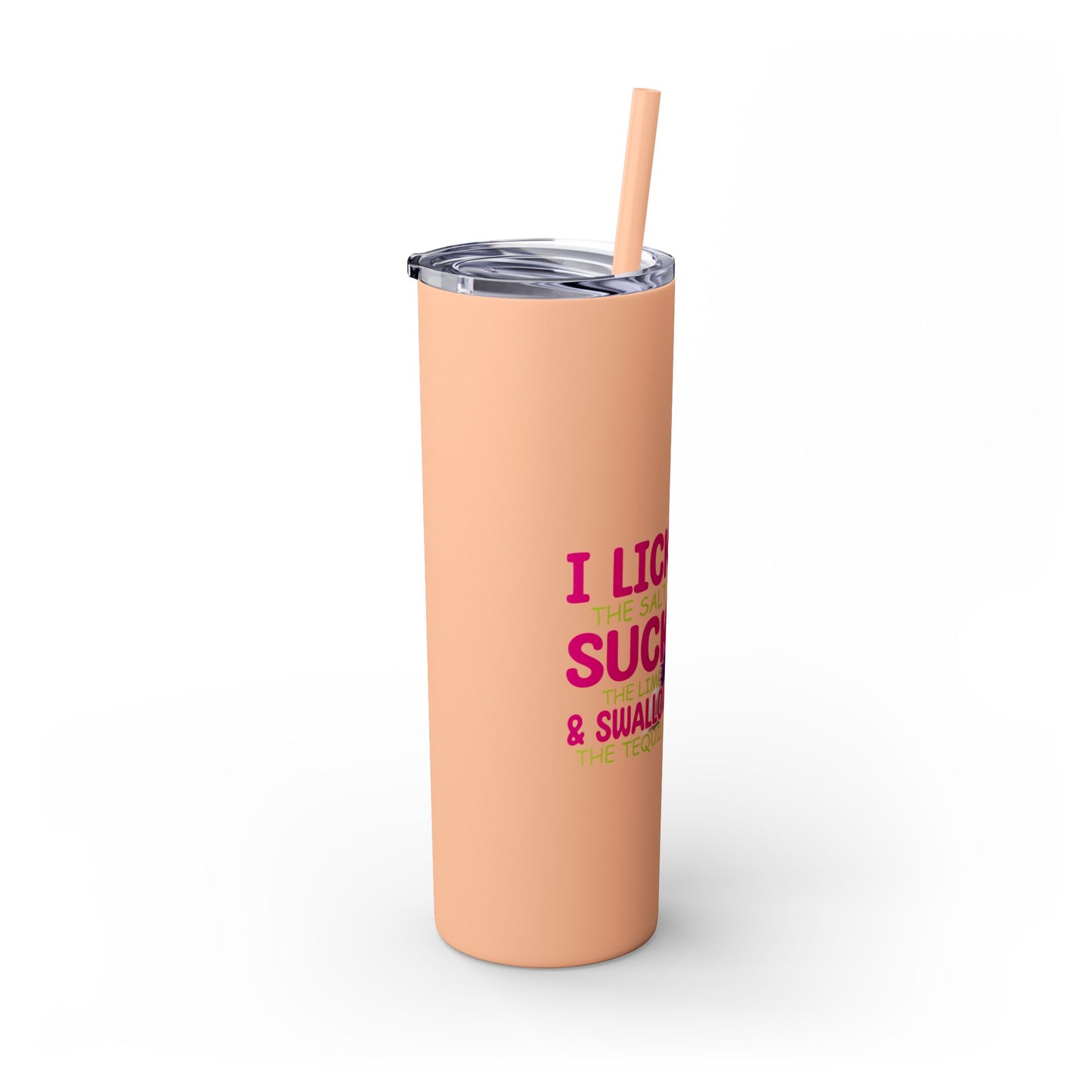 Margarita Lover's  Skinny Tumbler with Straw, 20oz