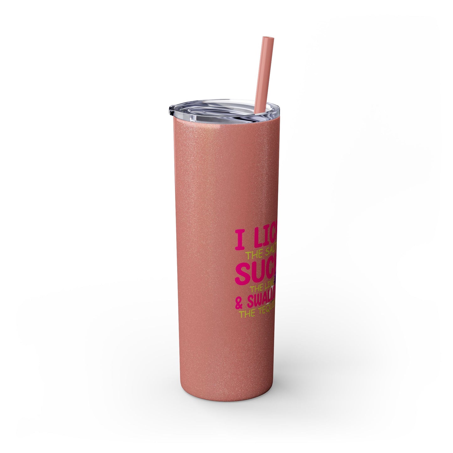 Margarita Lover's  Skinny Tumbler with Straw, 20oz