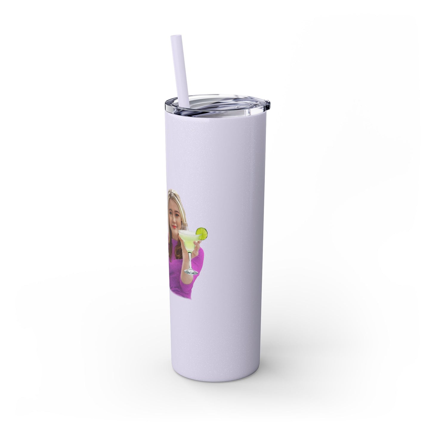 Margarita Lover's  Skinny Tumbler with Straw, 20oz