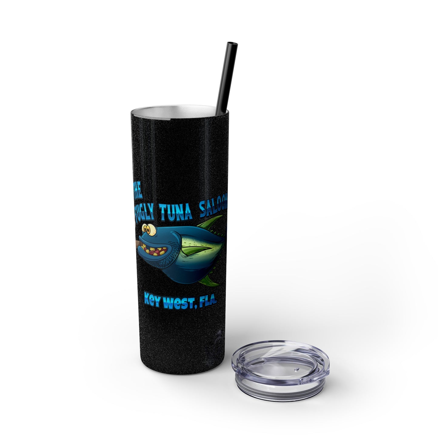 The Fugly Tuna Saloona Bar Key West FLorida Skinny Tumbler with Straw, 20oz