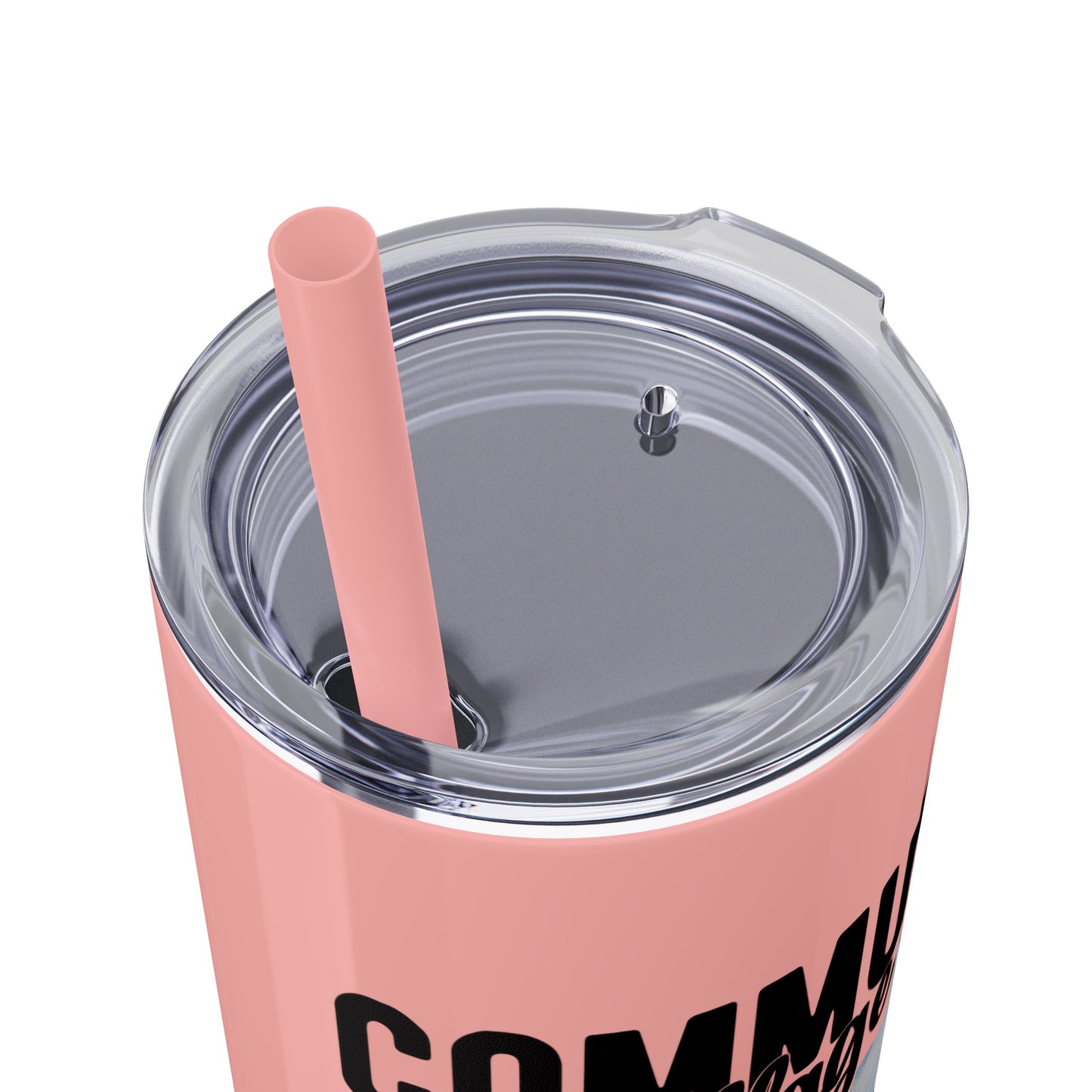 Community Collage is Easier Than Regular College - Skinny Tumbler w/Straw, 20oz