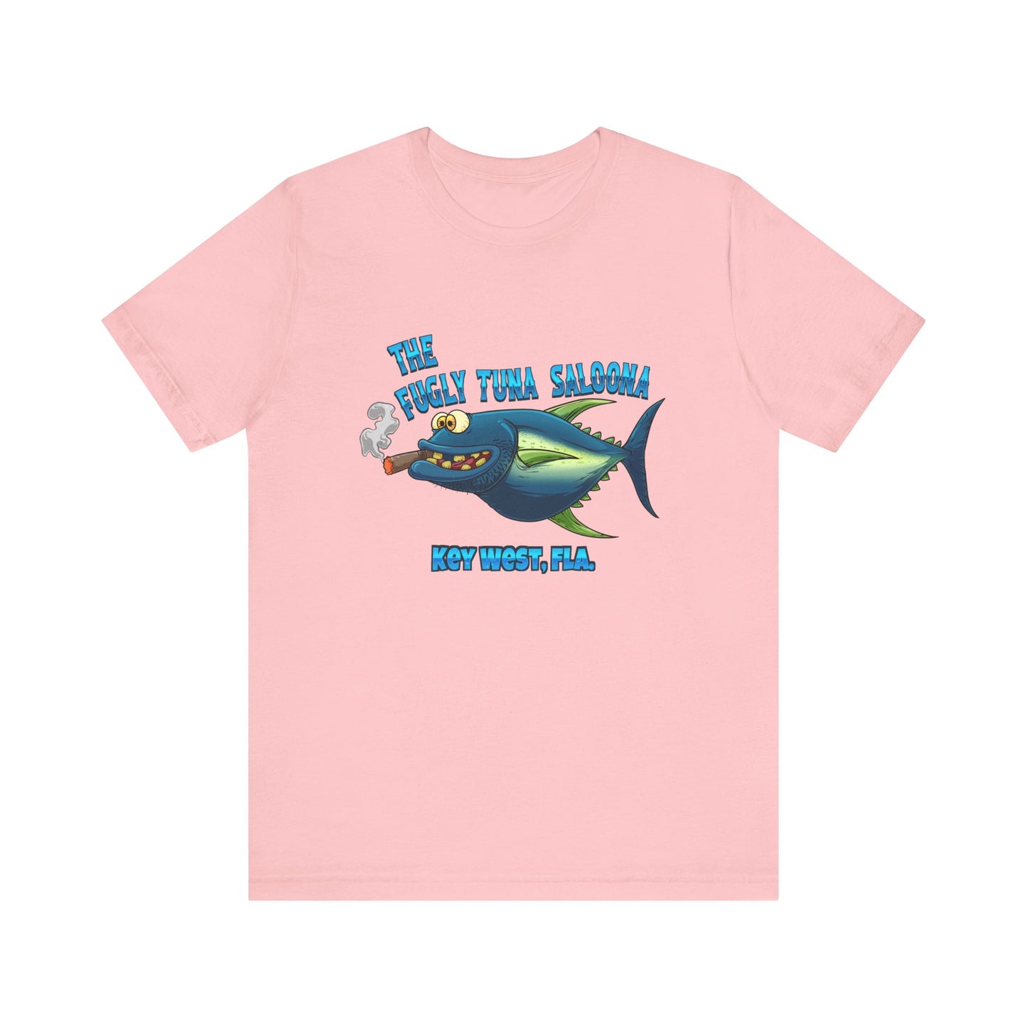 The Fugly Tuna Saloona , Key West front and back design Unisex cotton Short Sleeve Tee