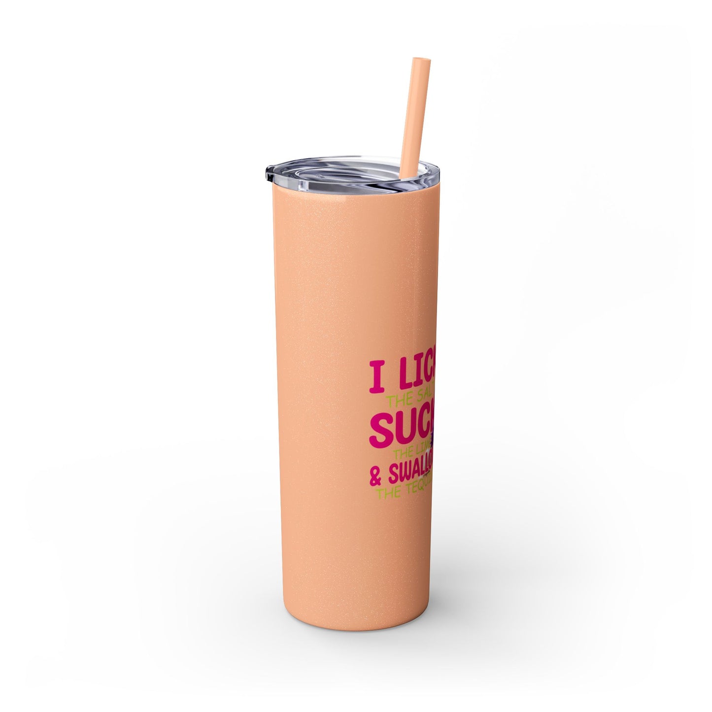 Margarita Lover's  Skinny Tumbler with Straw, 20oz