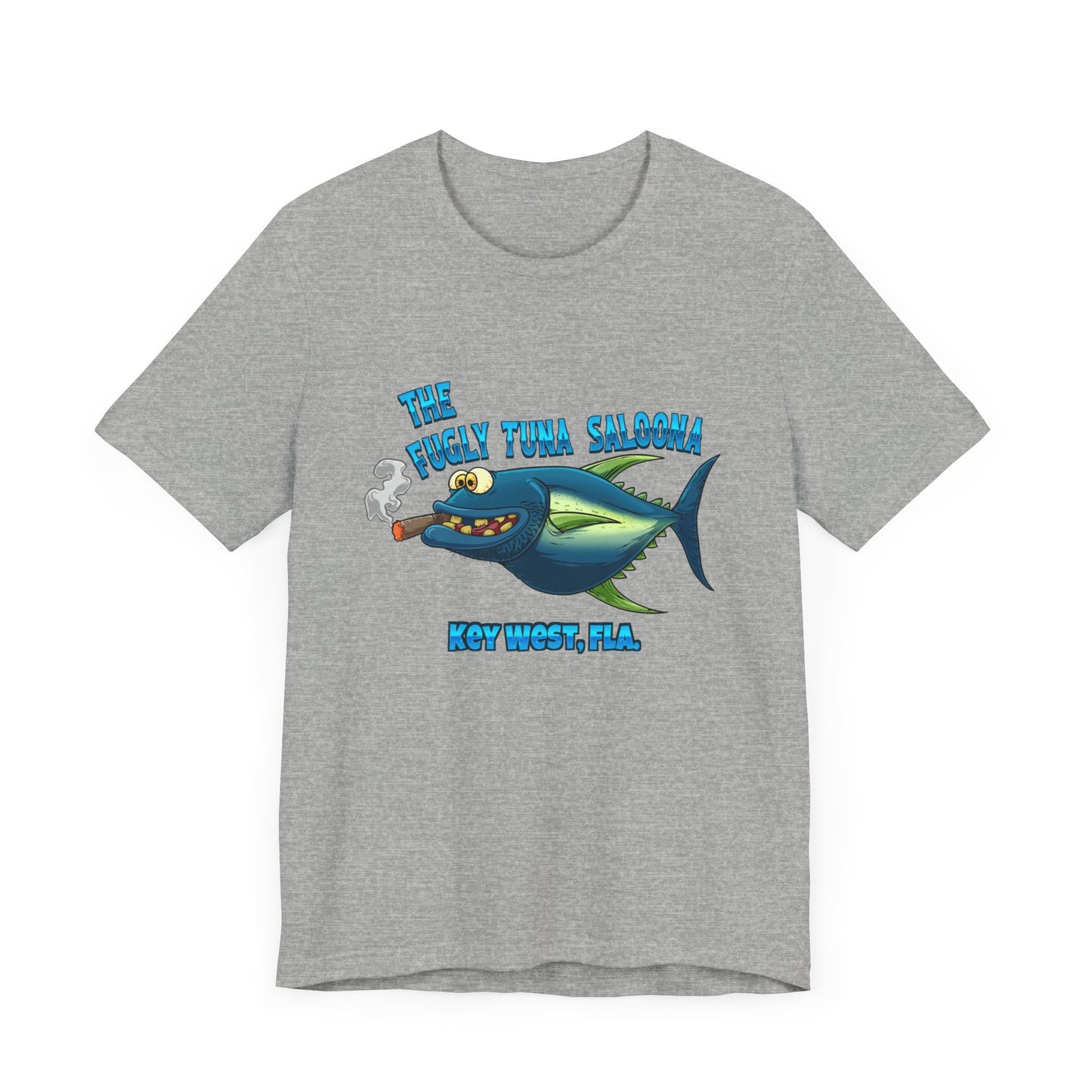 The Fugly Tuna Saloona , Key West front and back design Unisex cotton Short Sleeve Tee