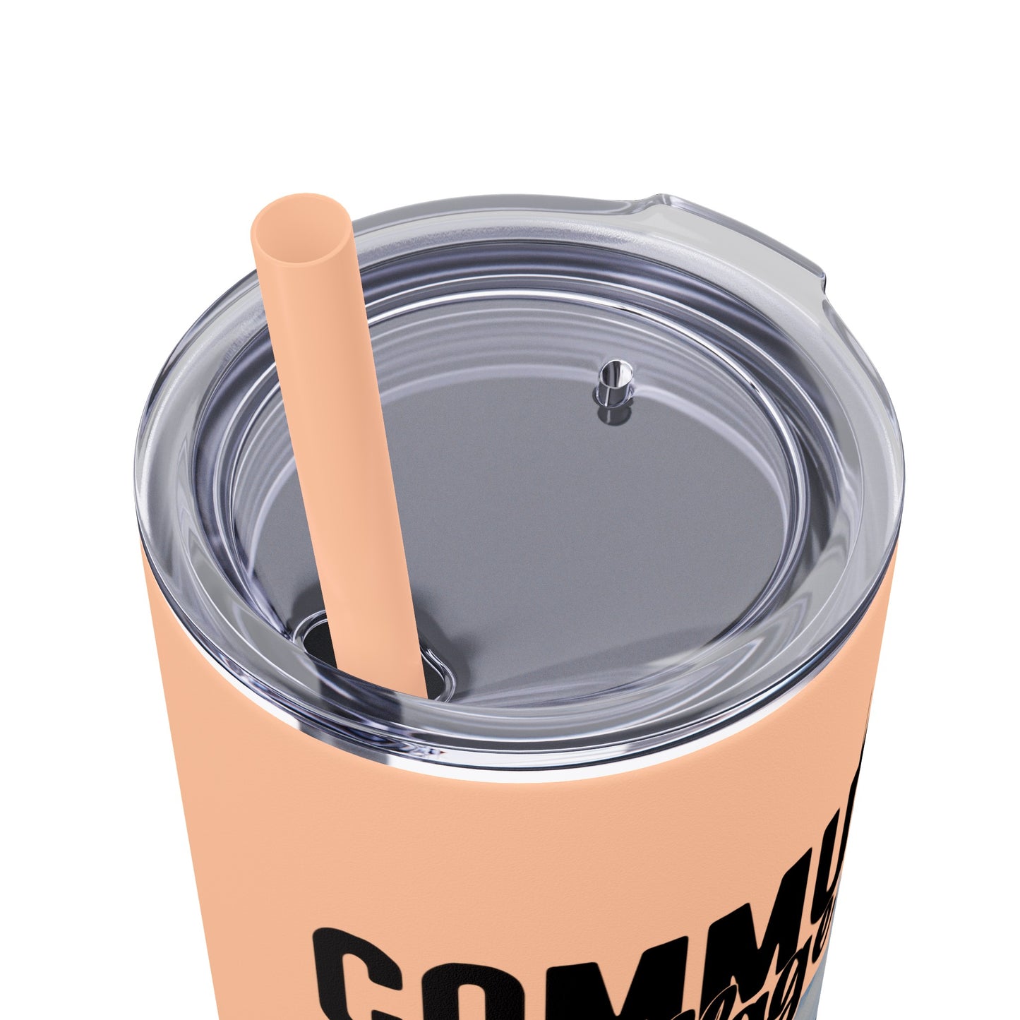 Community Collage is Easier Than Regular College - Skinny Tumbler w/Straw, 20oz