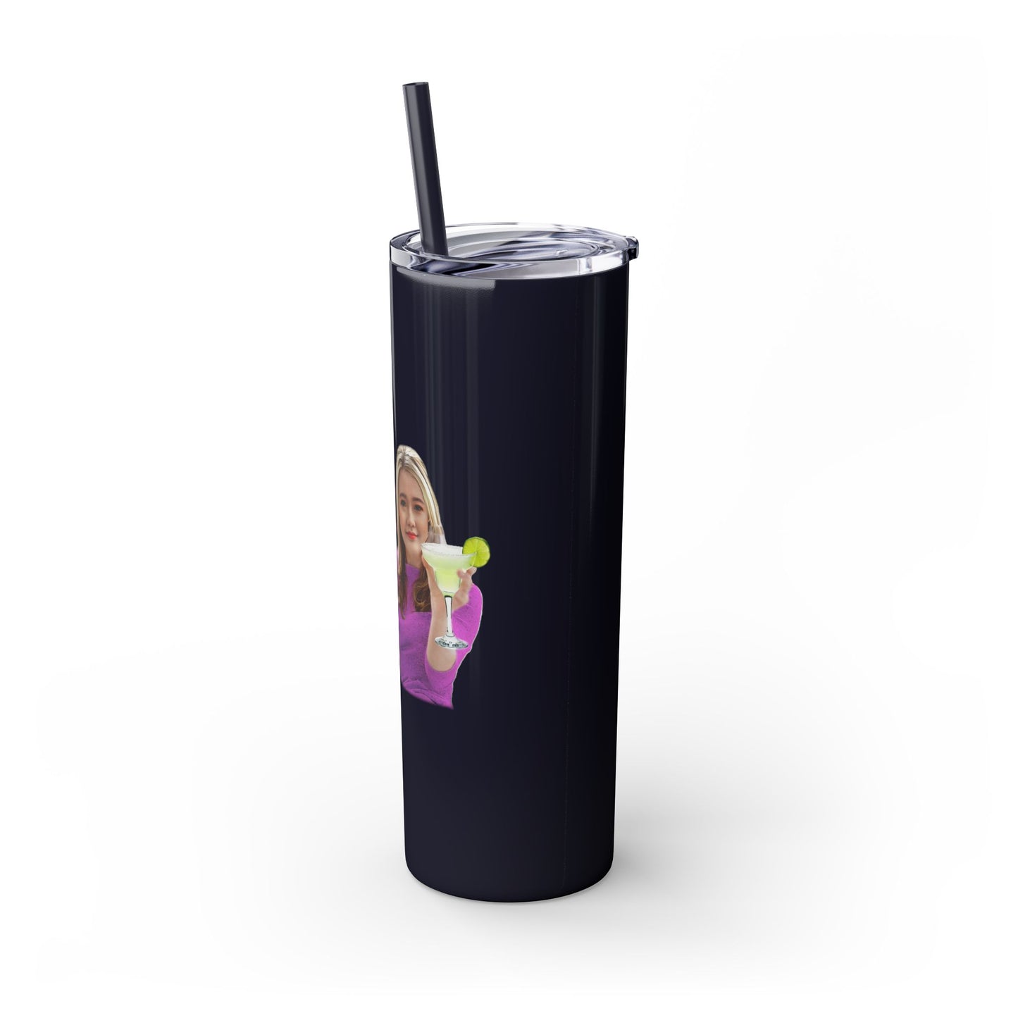 Margarita Lover's  Skinny Tumbler with Straw, 20oz